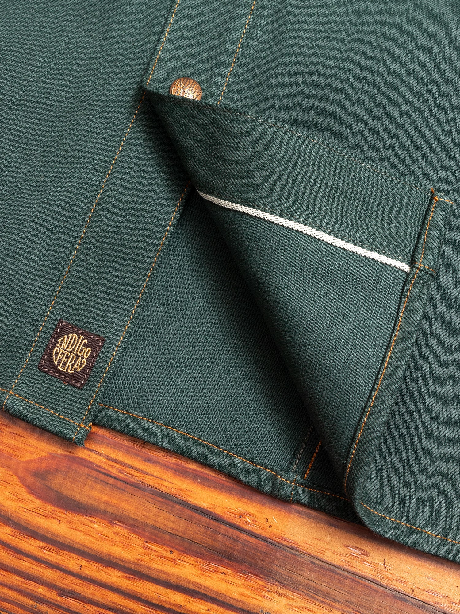 Copeland Selvedge Denim Shirt in Cripple Creek Green - Image 7