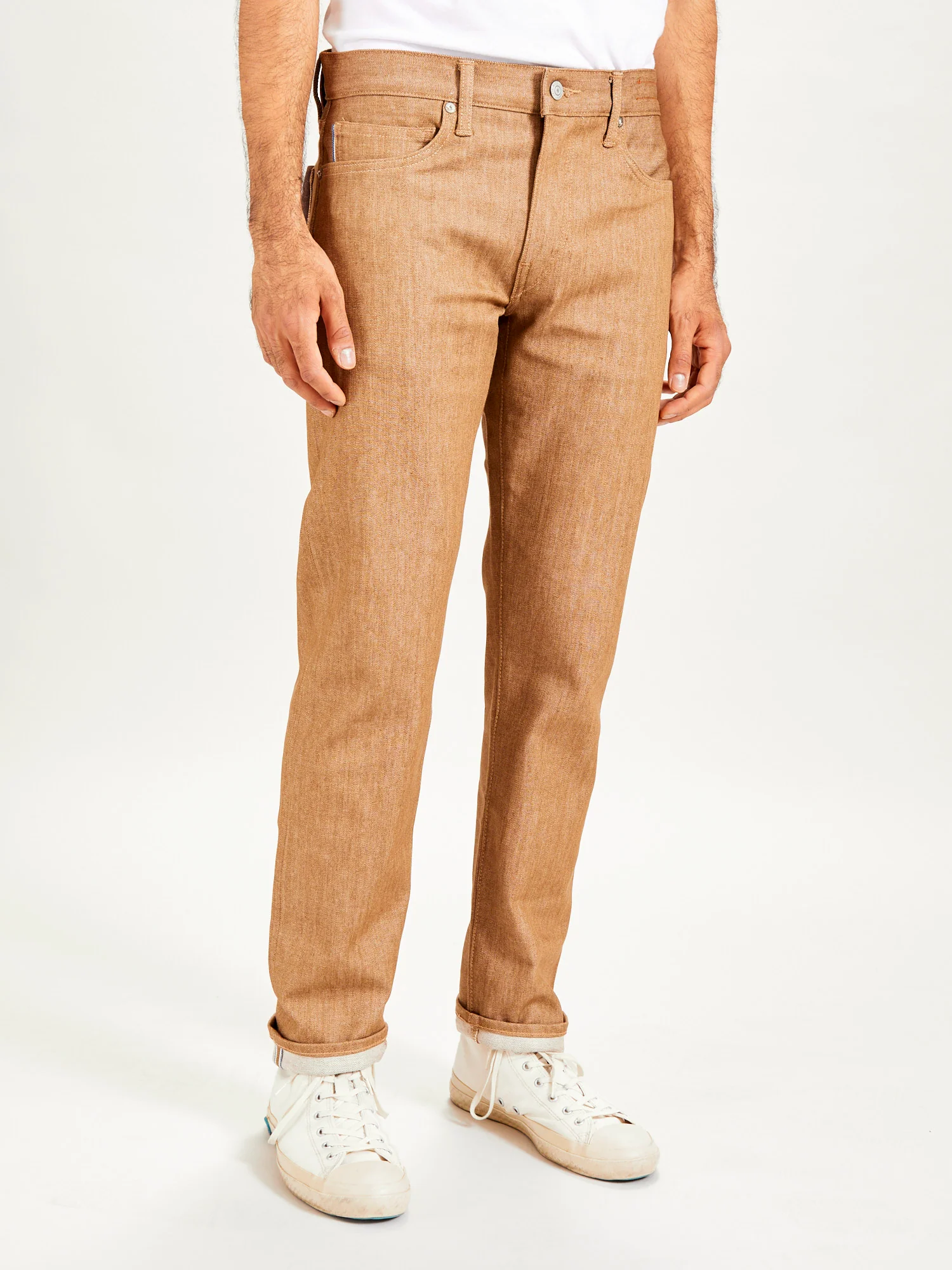 "Copper Raw" 10.5oz Stretch Selvedge Denim - Pen Slim - Image 2