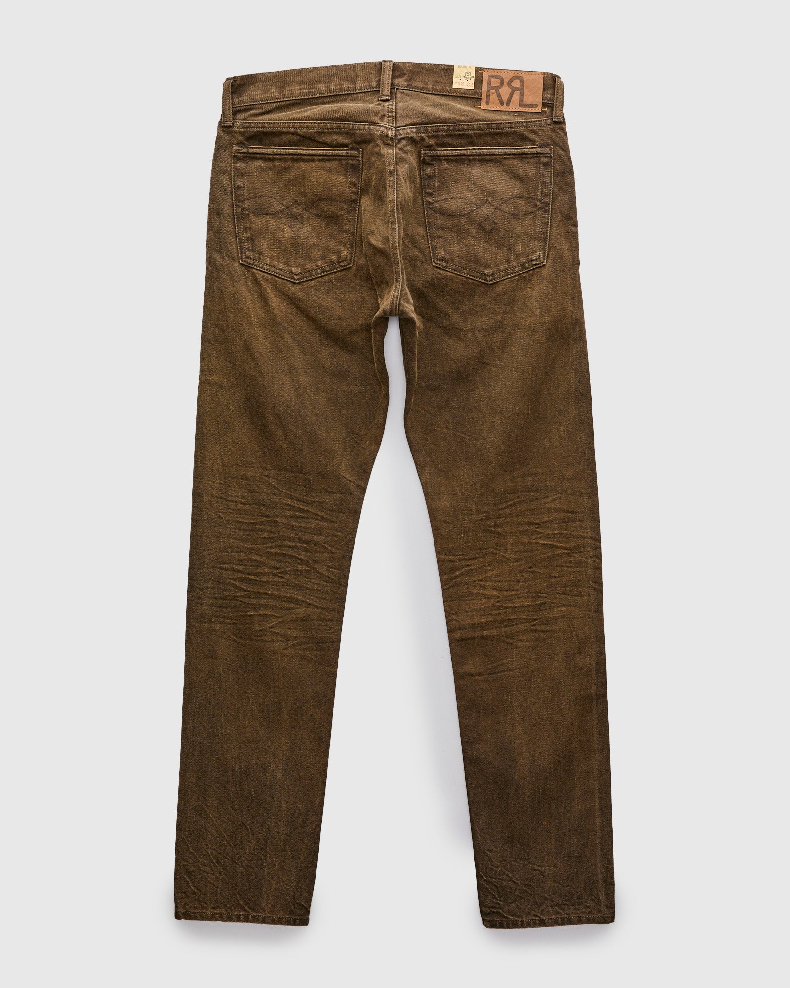 "Distressed Brown" 13.5oz Washed Denim - Slim Fit - Image 2