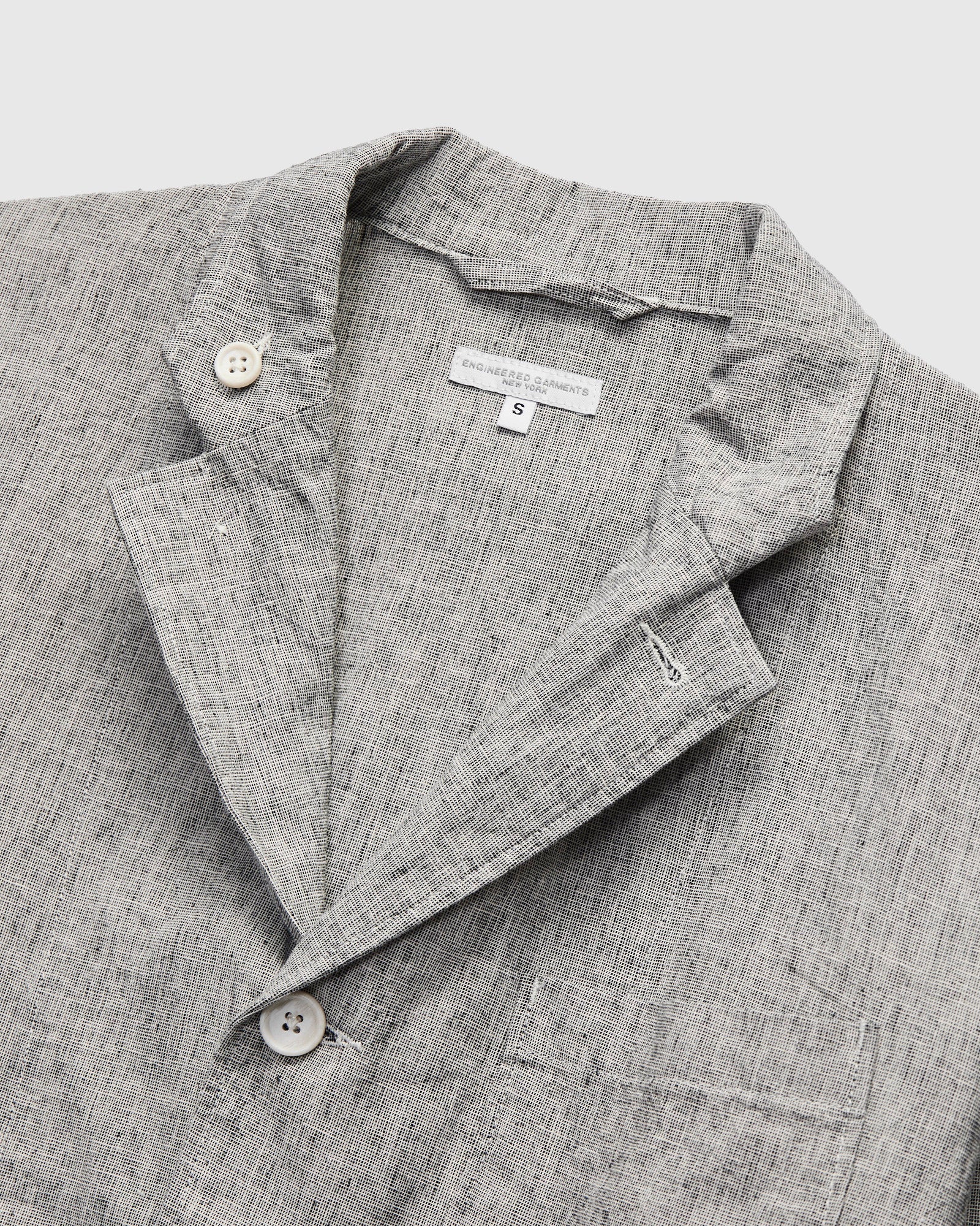 Loiter Jacket in Cotton-Linen Heather Grey Melange - Image 4