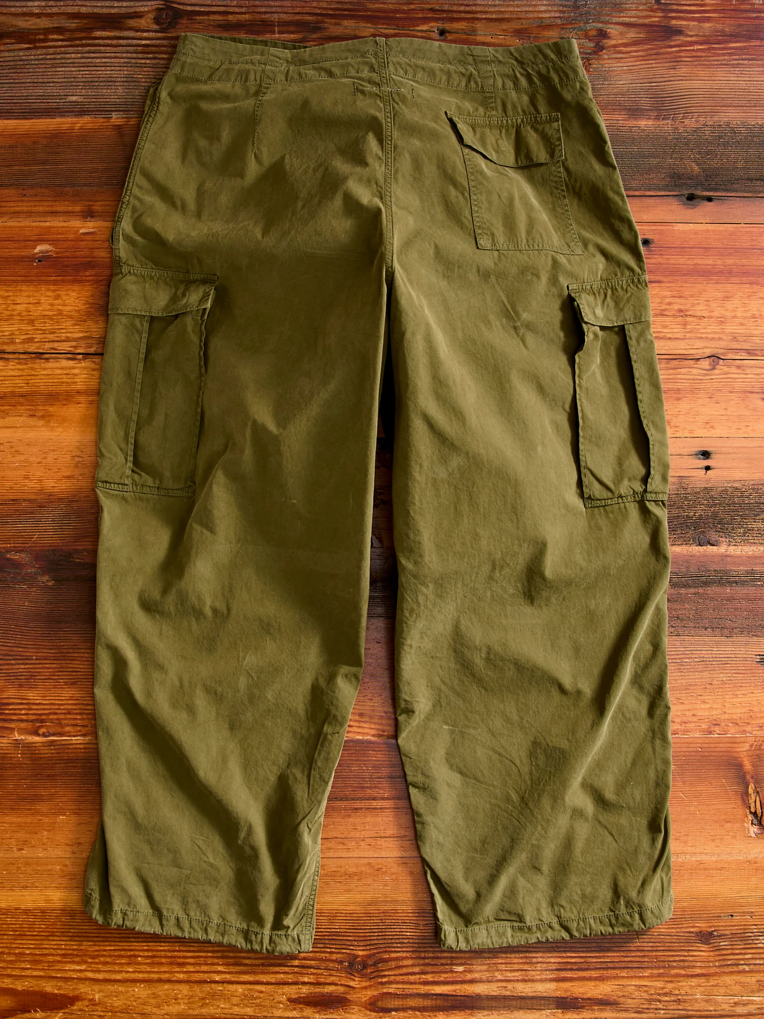 Cotton Nylon Darted Cargo Pants in Olive - Image 10