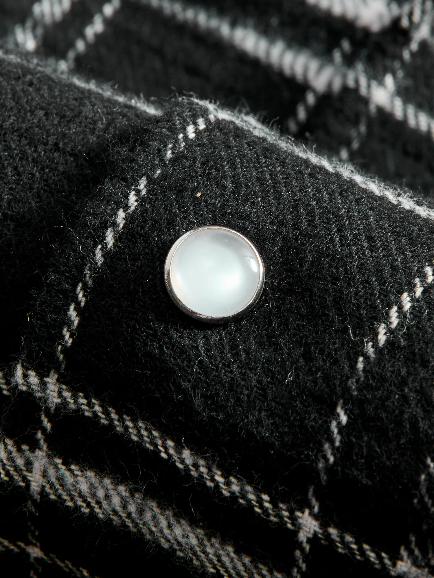 Cotton Slub Check Camp Shirt in Black - Image 4