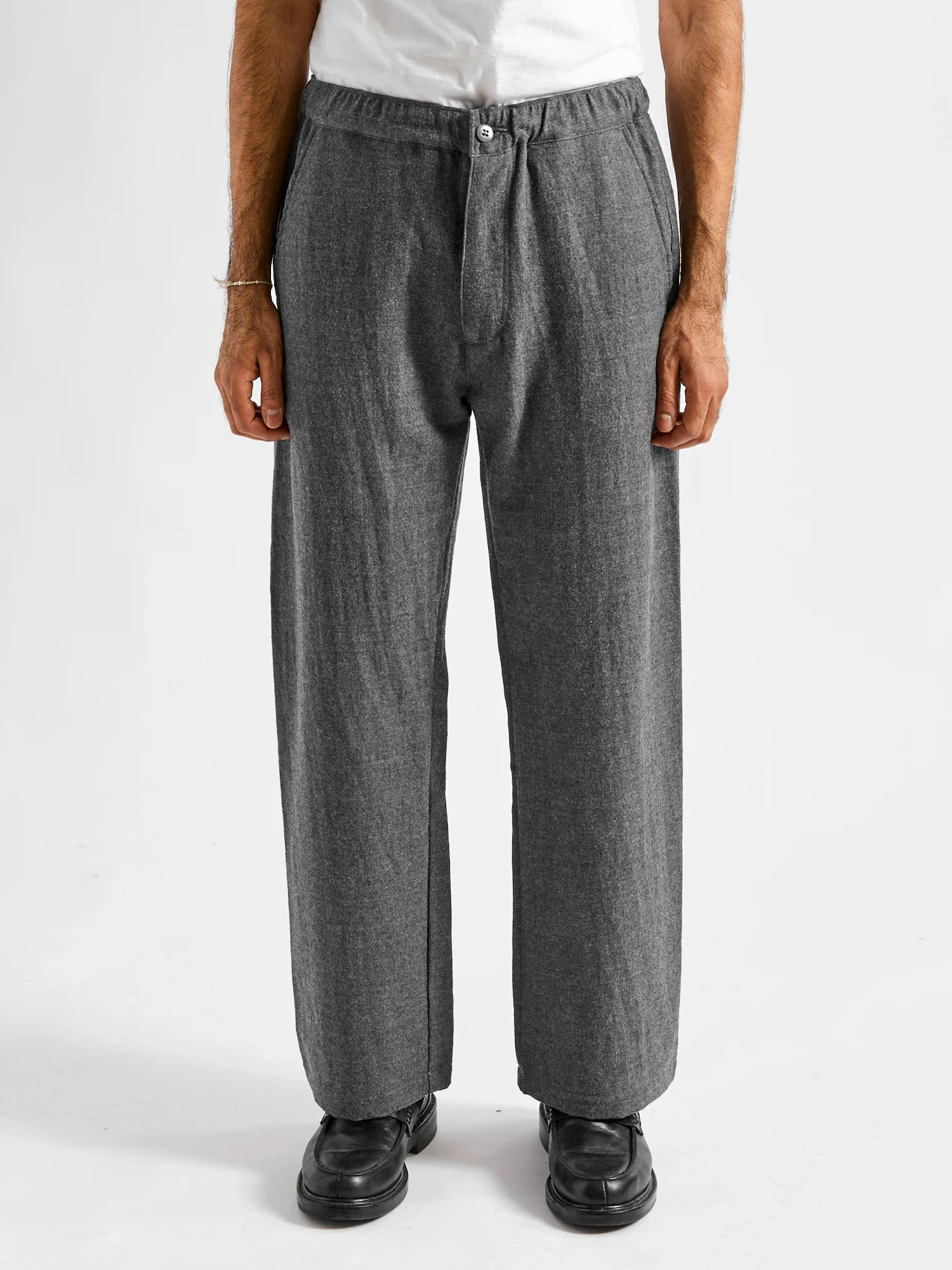 Cotton Wool Easy Pants in Charcoal Grey - Image 2