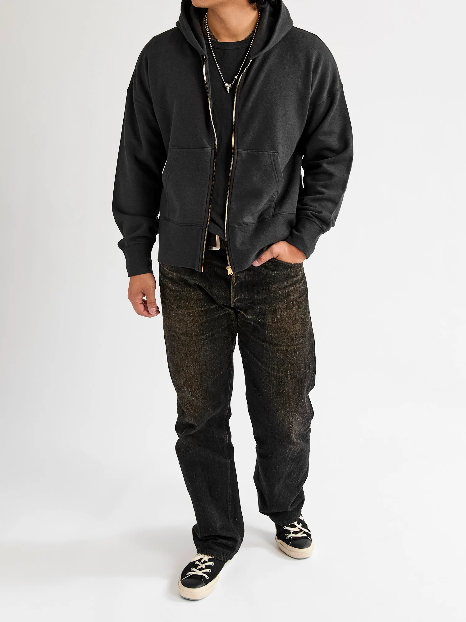 Court Zip Hoodie C/WS in Black - Image 9