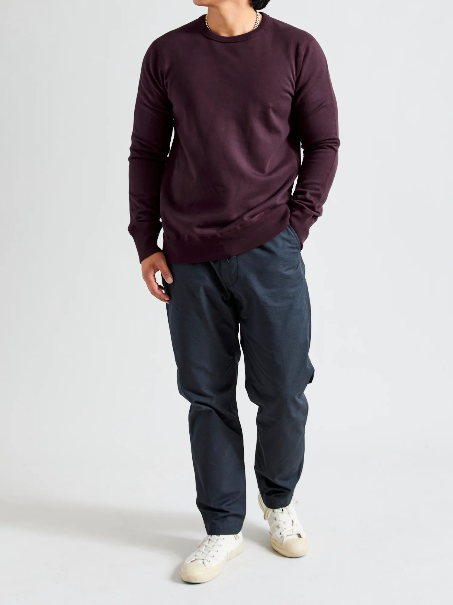 Crewneck Sweater in Oxblood - Image 9
