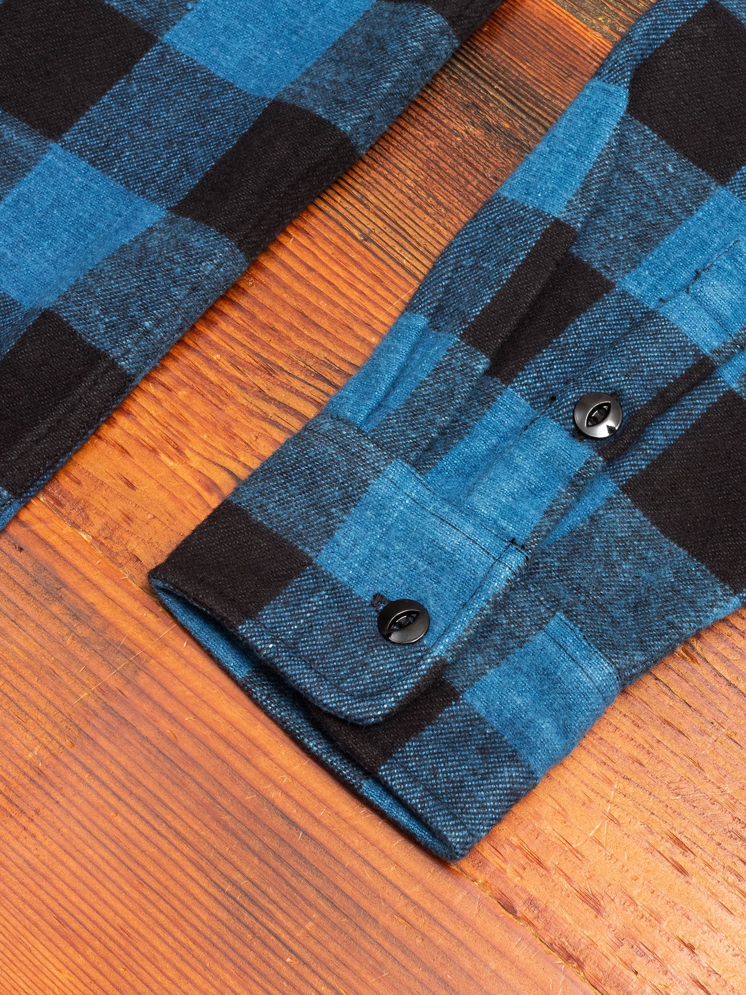 Crosscut Flannel in Indigo Buffalo Plaid - Image 6