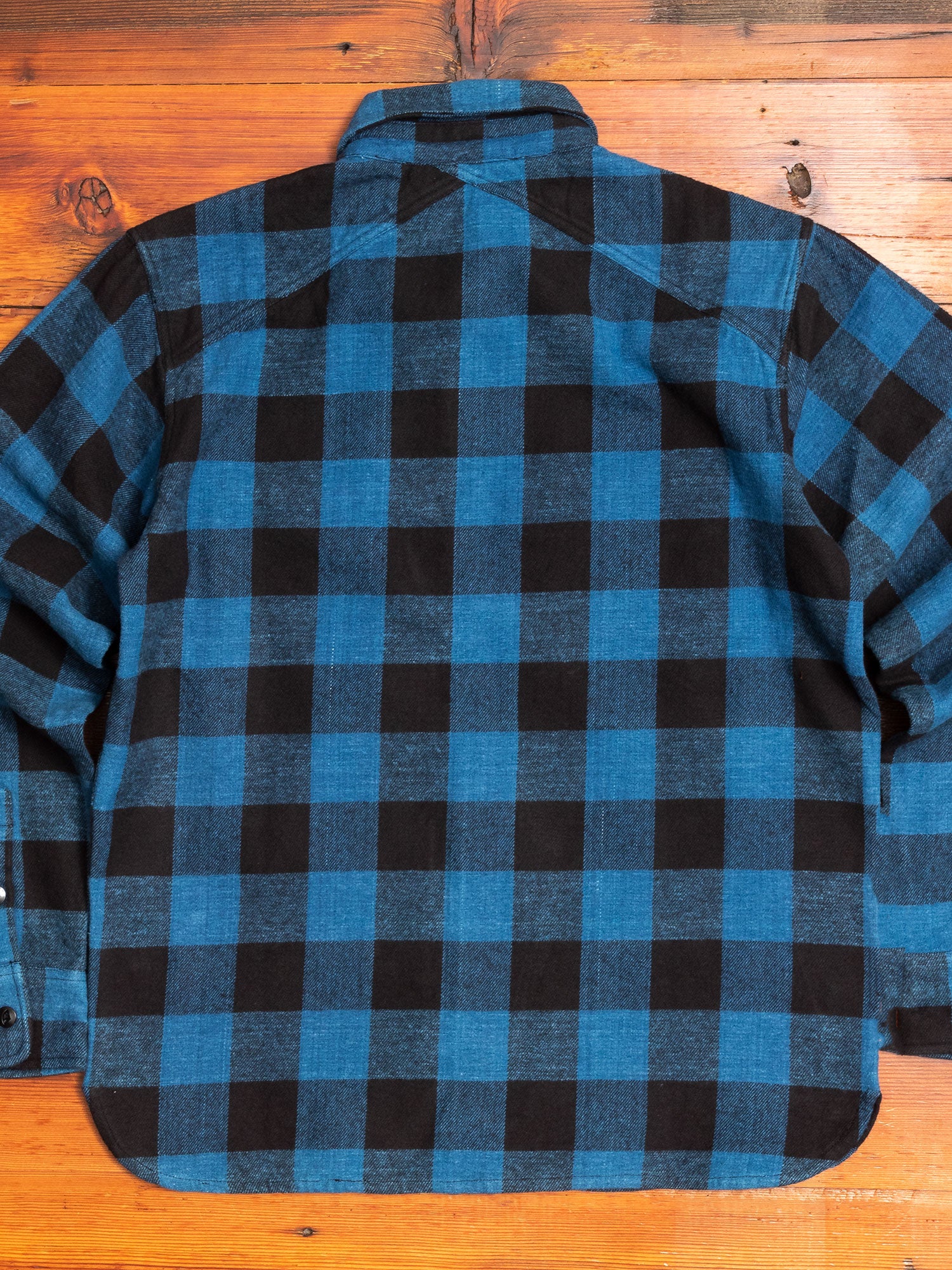 Crosscut Flannel in Indigo Buffalo Plaid - Image 8