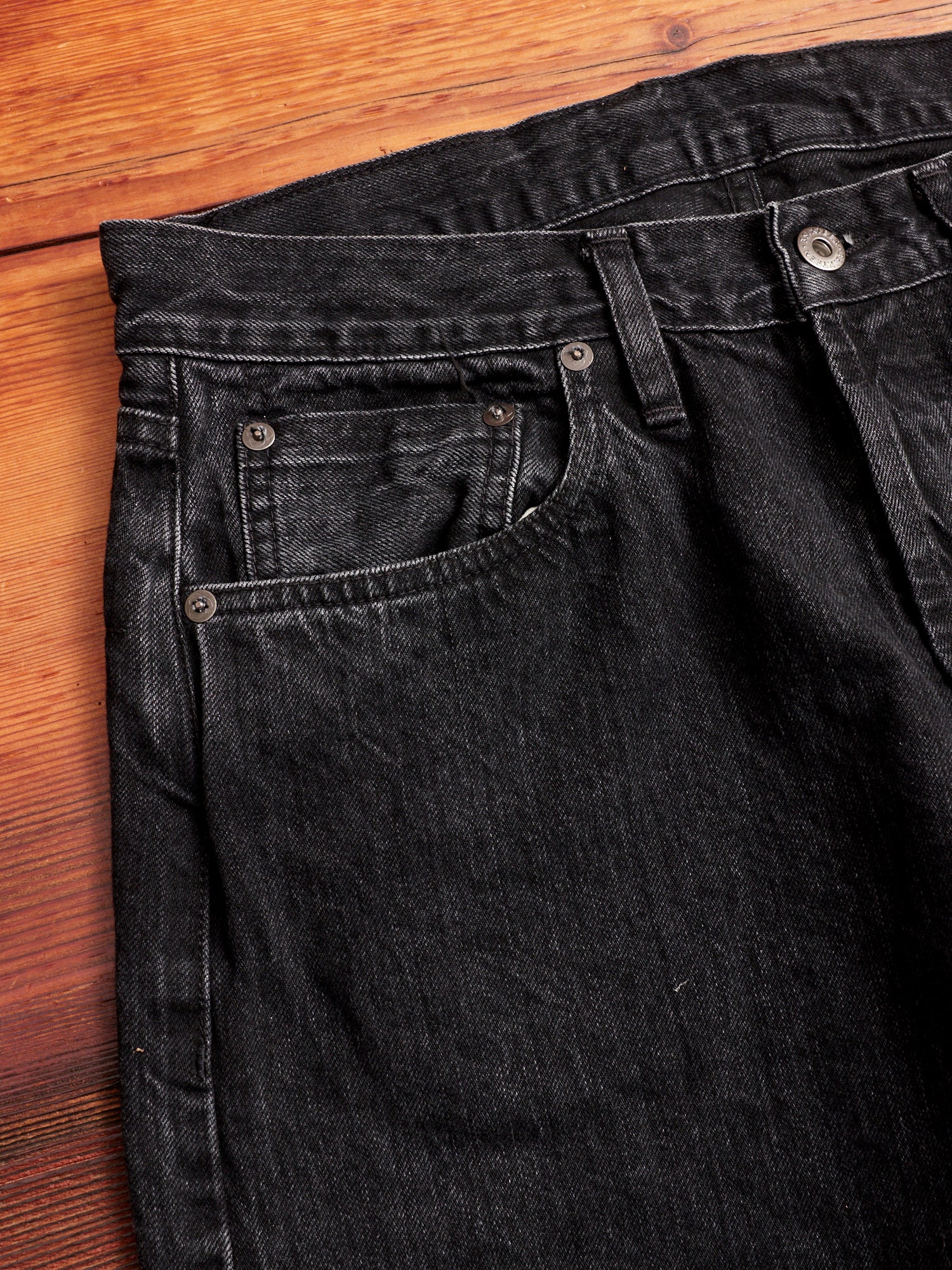 CT-222xs 12oz Stonewashed Double Black Selvedge Denim - Classic Tapered Fit - Image 3