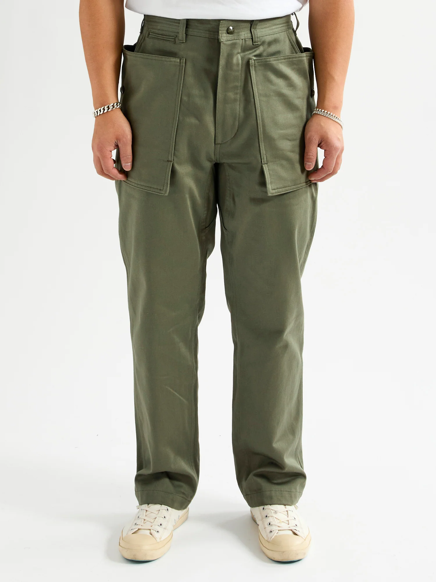 Cultivator Pants in Olive Satin Back - Image 2