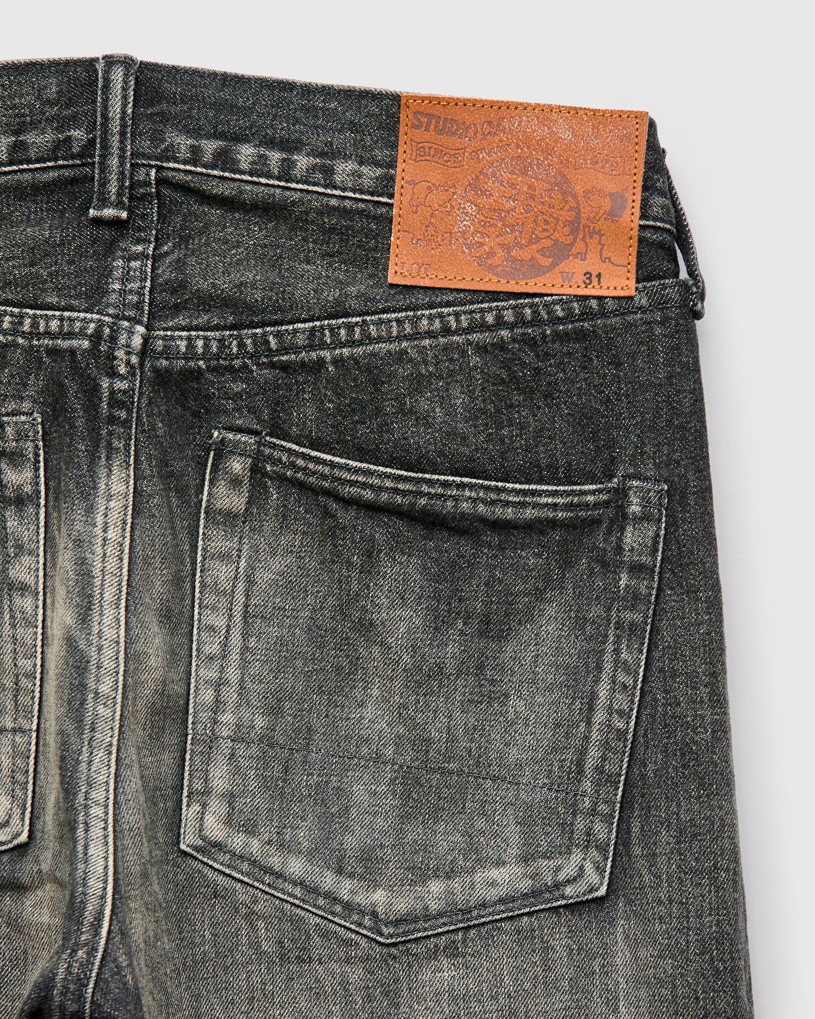 D1891UBS 13oz Washed Black Selvedge Denim - Regular Straight Fit - Image 3