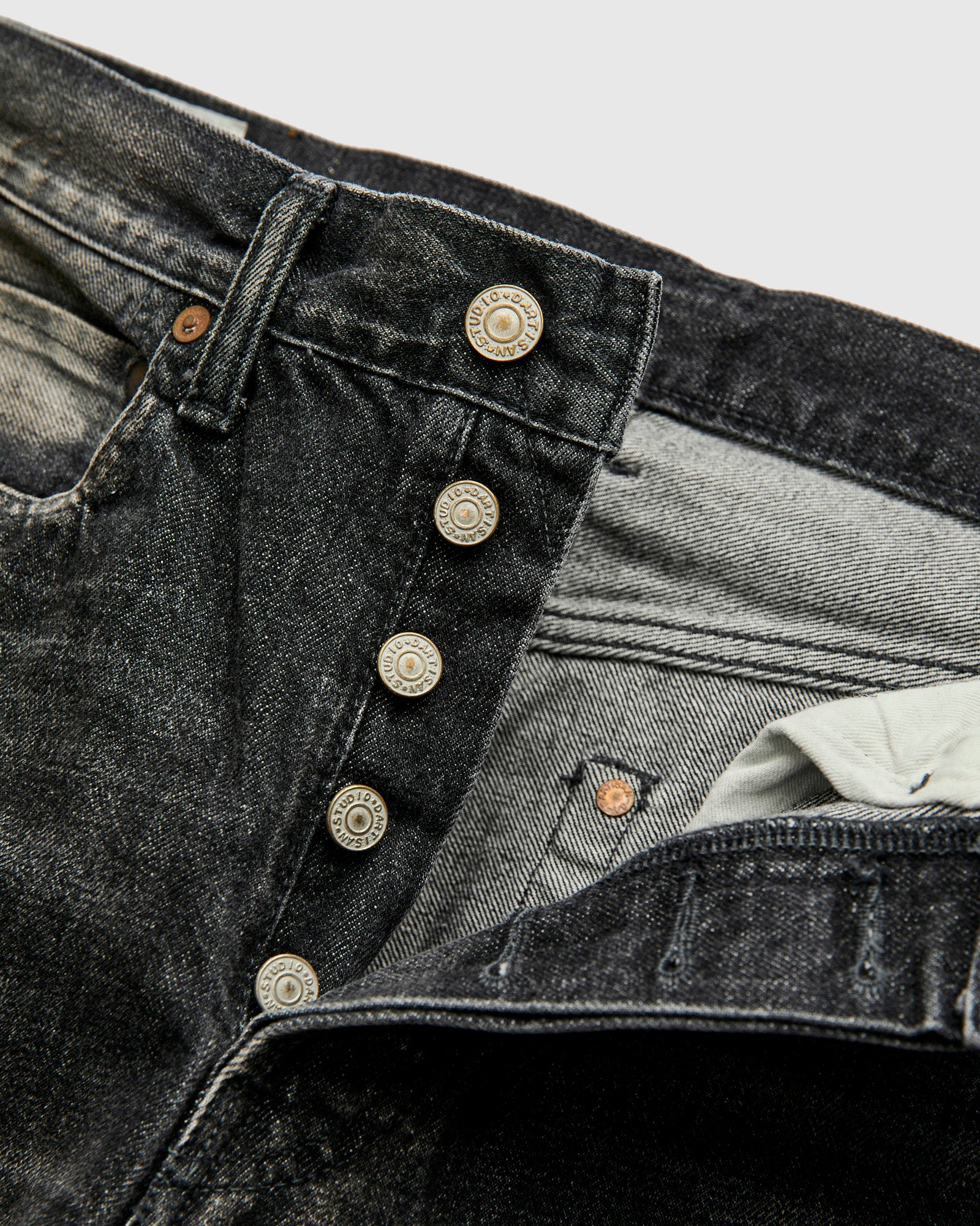 D1891UBS 13oz Washed Black Selvedge Denim - Regular Straight Fit - Image 6