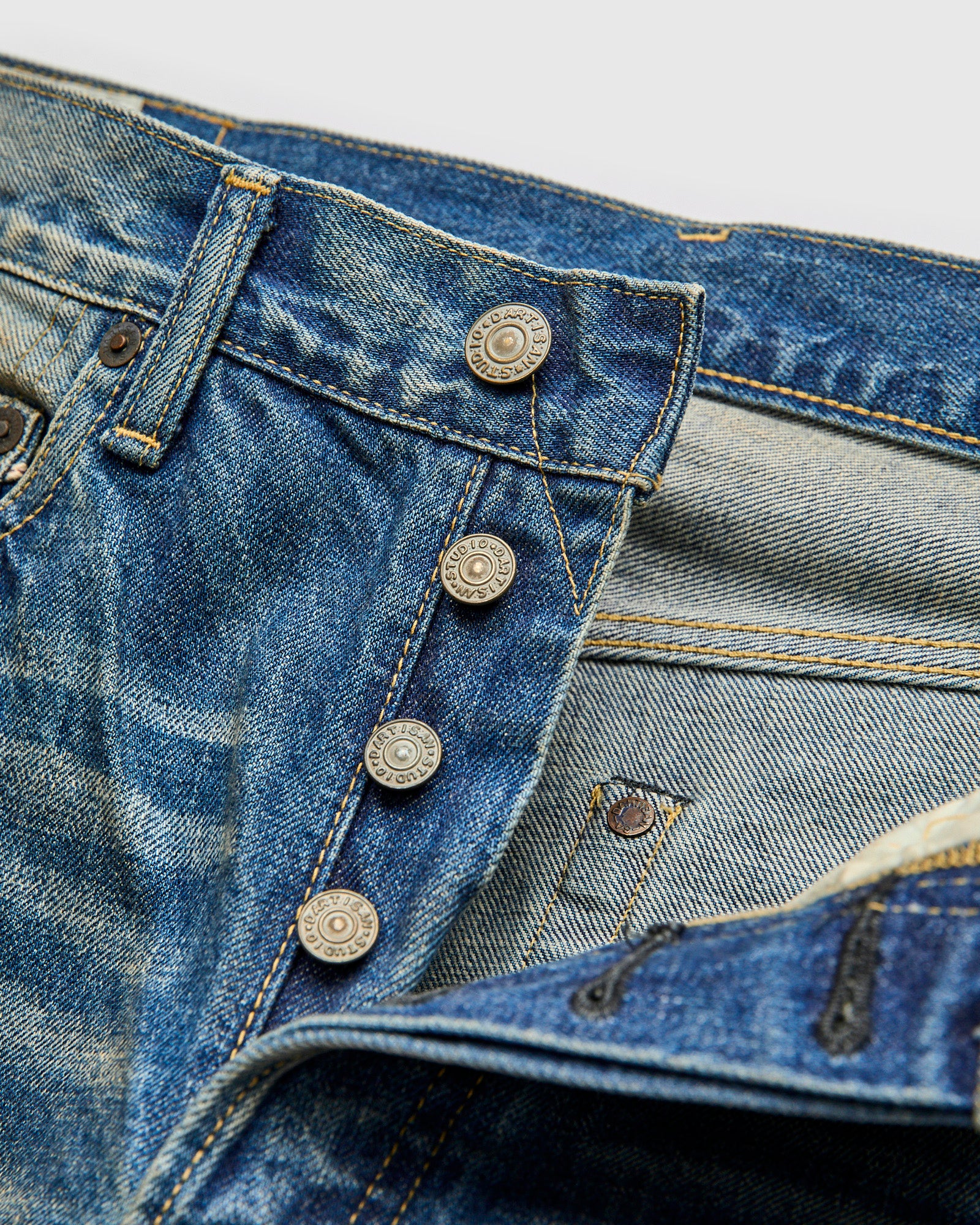 D1891US 13oz Washed Selvedge Denim - Regular Straight Fit - Image 6