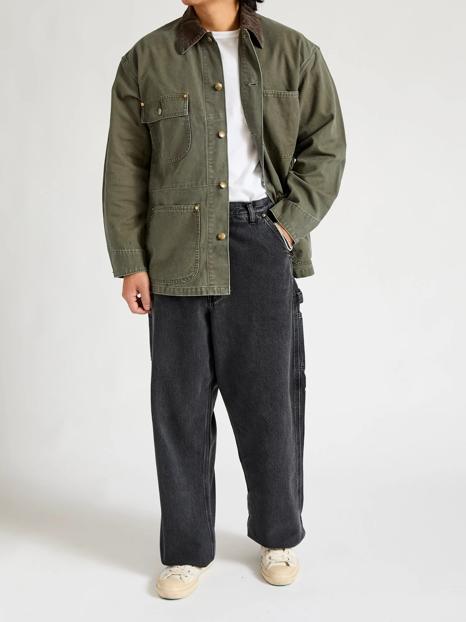 Dad's Fit Painter Pants in Black Stone Denim - Image 12