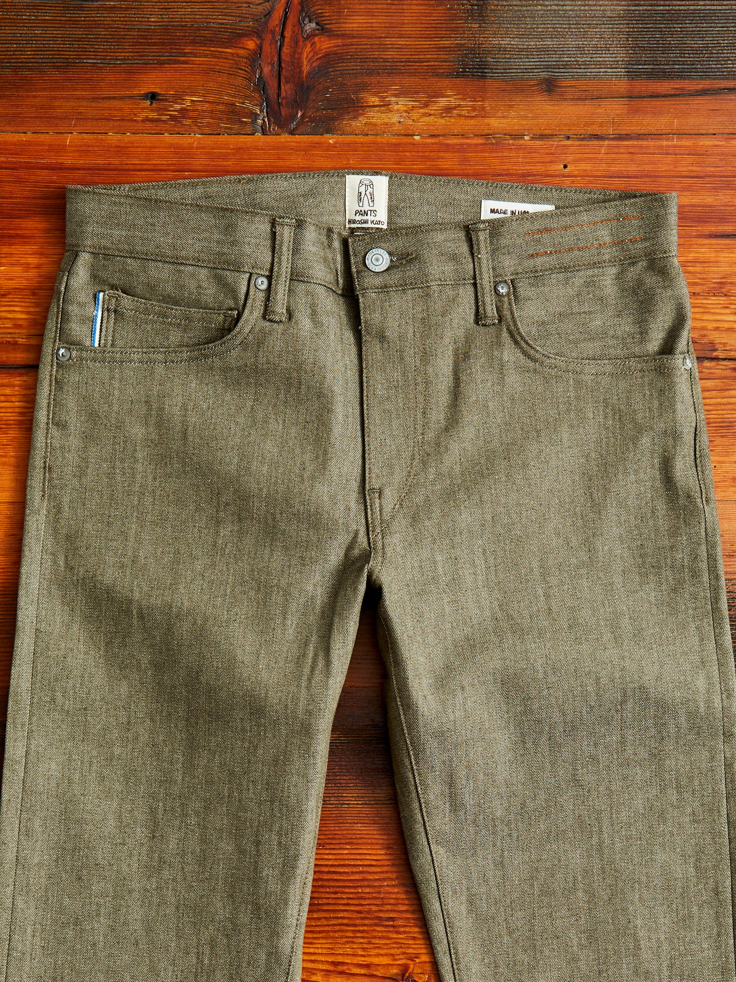 "Dark Green" 10.5oz Stretch Selvedge Denim - Pen Slim - Image 6