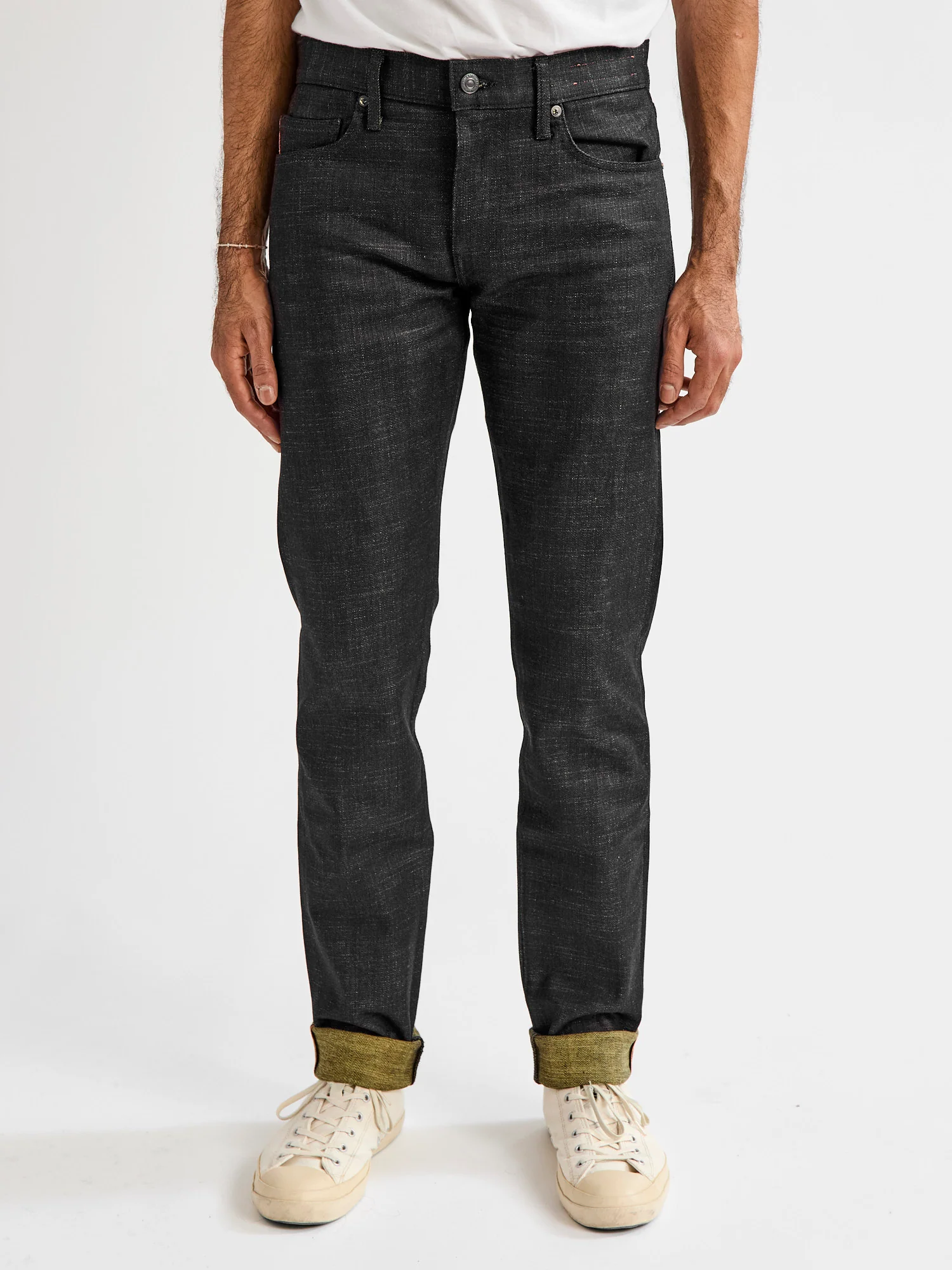 "Etched" 13oz Green Weft Stretch Selvedge Denim - Pen Slim - Image 2