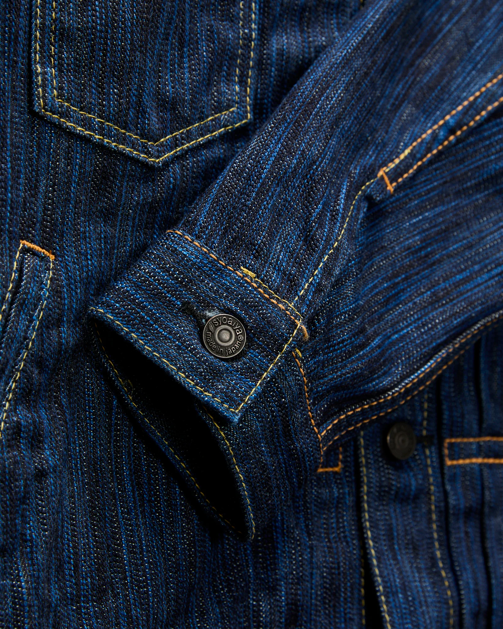 "Dark Waterfall" 14.5oz Type-2 Denim Jacket in Indigo - Image 7