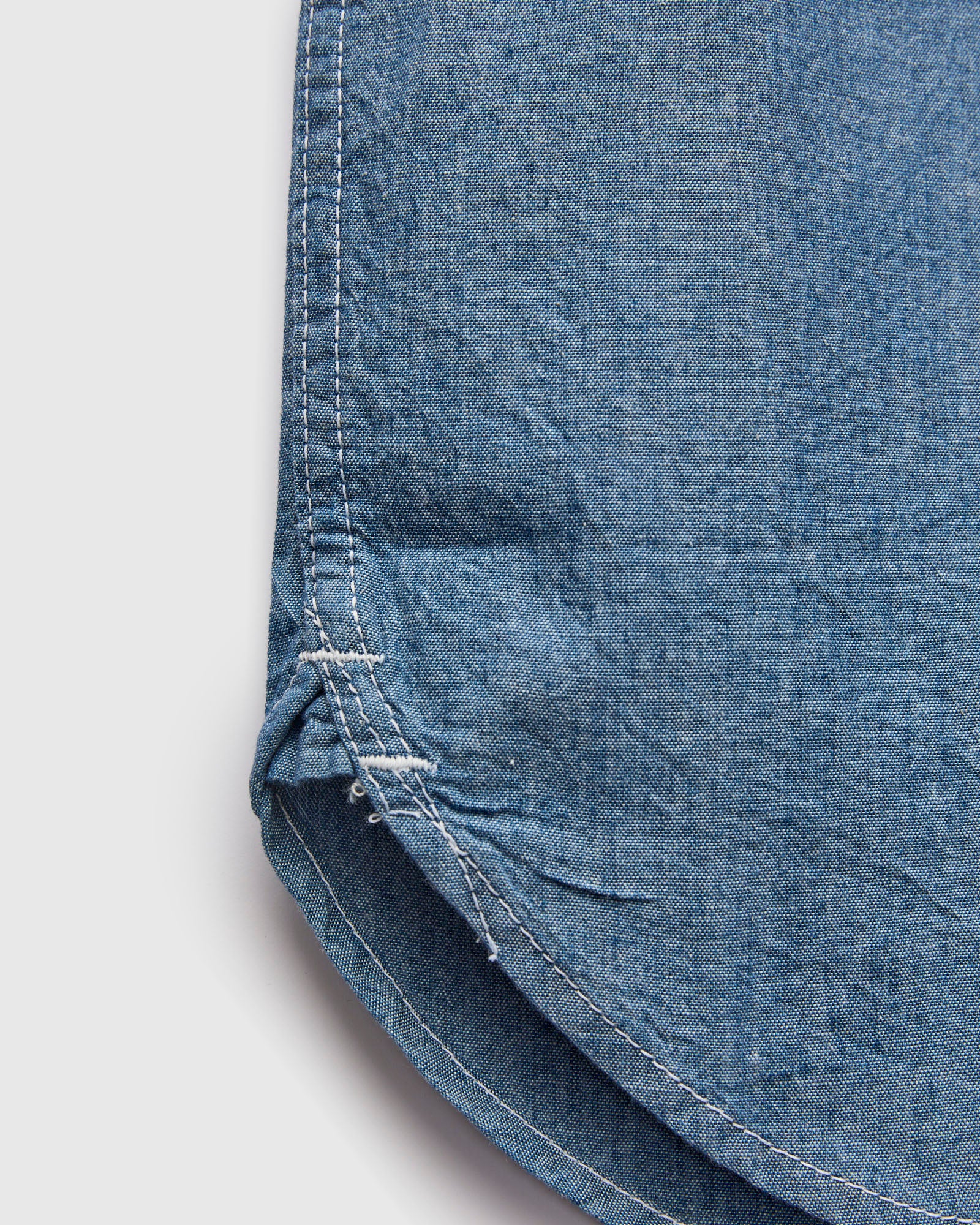 Dayton Short Sleeve Workshirt in Indigo Chambray - Image 6
