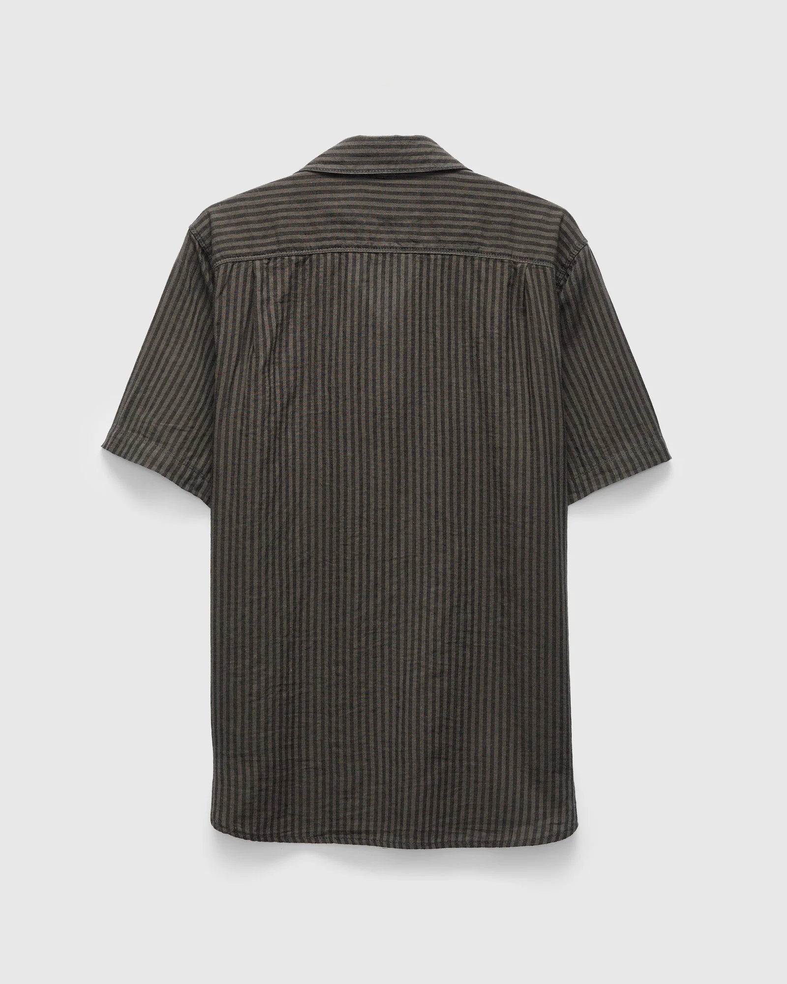 Dayton Short Sleeve Workshirt in Black Stripe - Image 3
