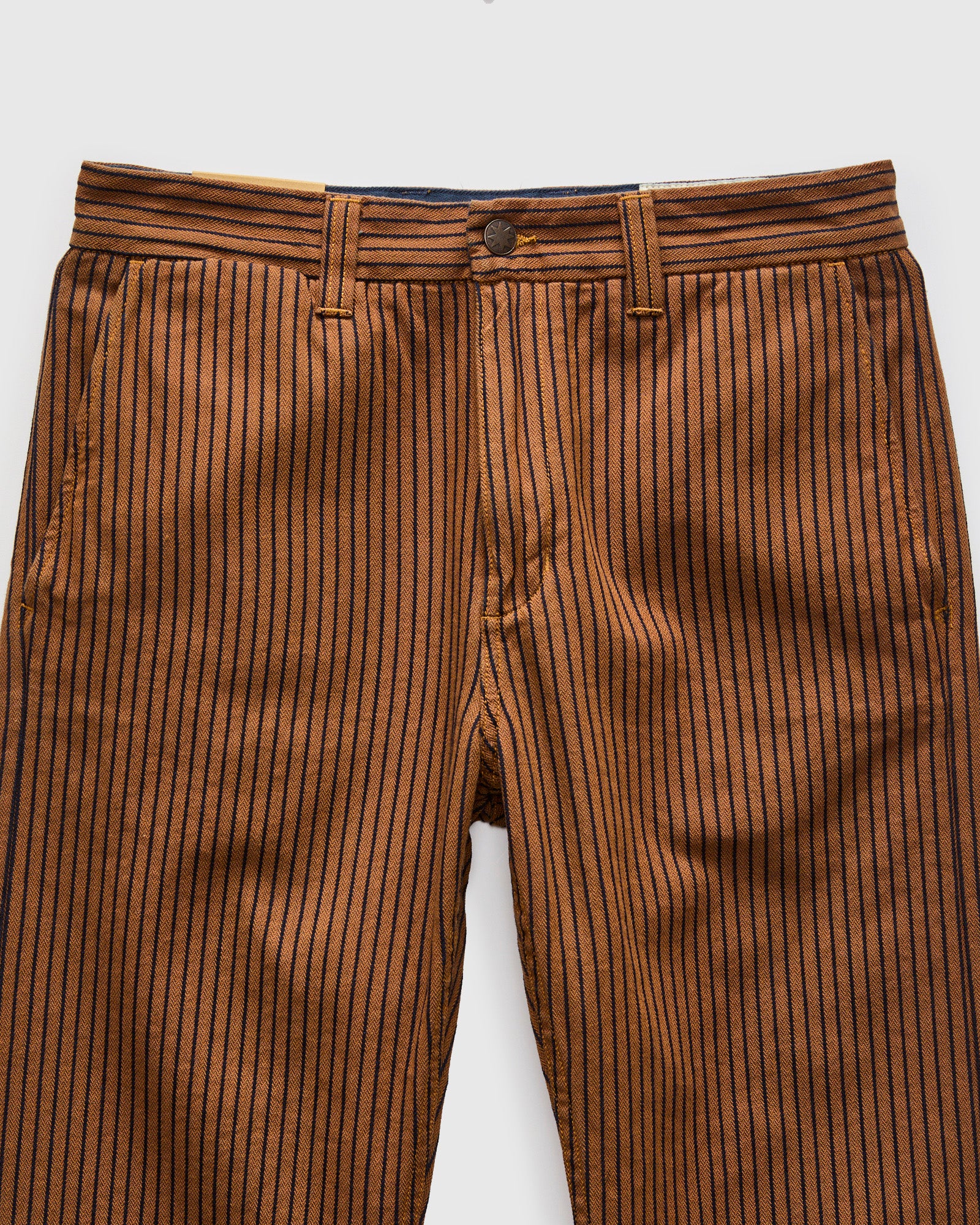 Deck Pant in Brown Herringbone Dobby - Image 4