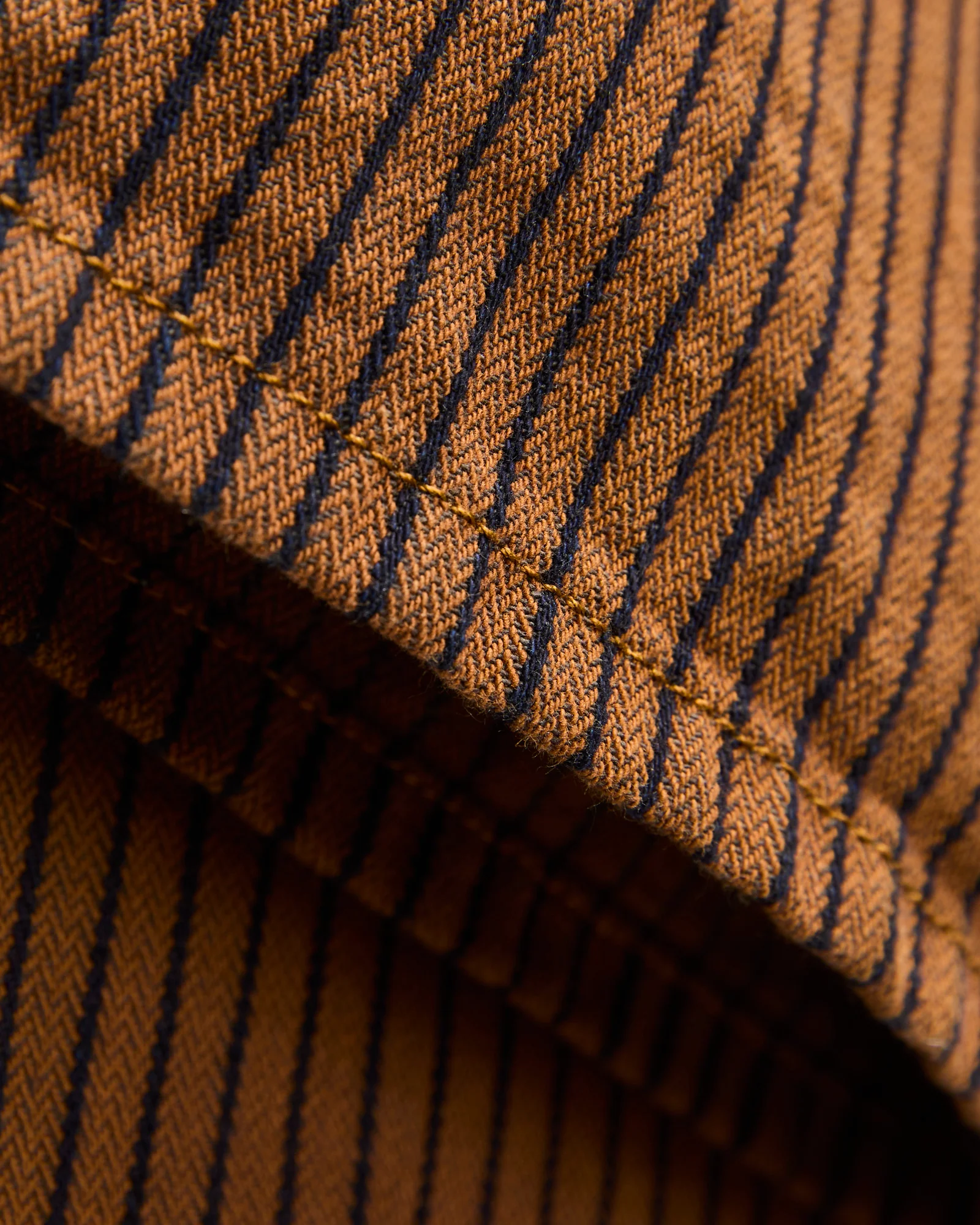 Deck Pant in Brown Herringbone Dobby - Image 7
