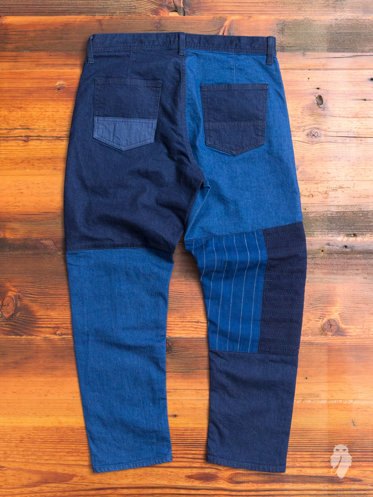 Denim Patchwork Pants in Indigo - Image 12