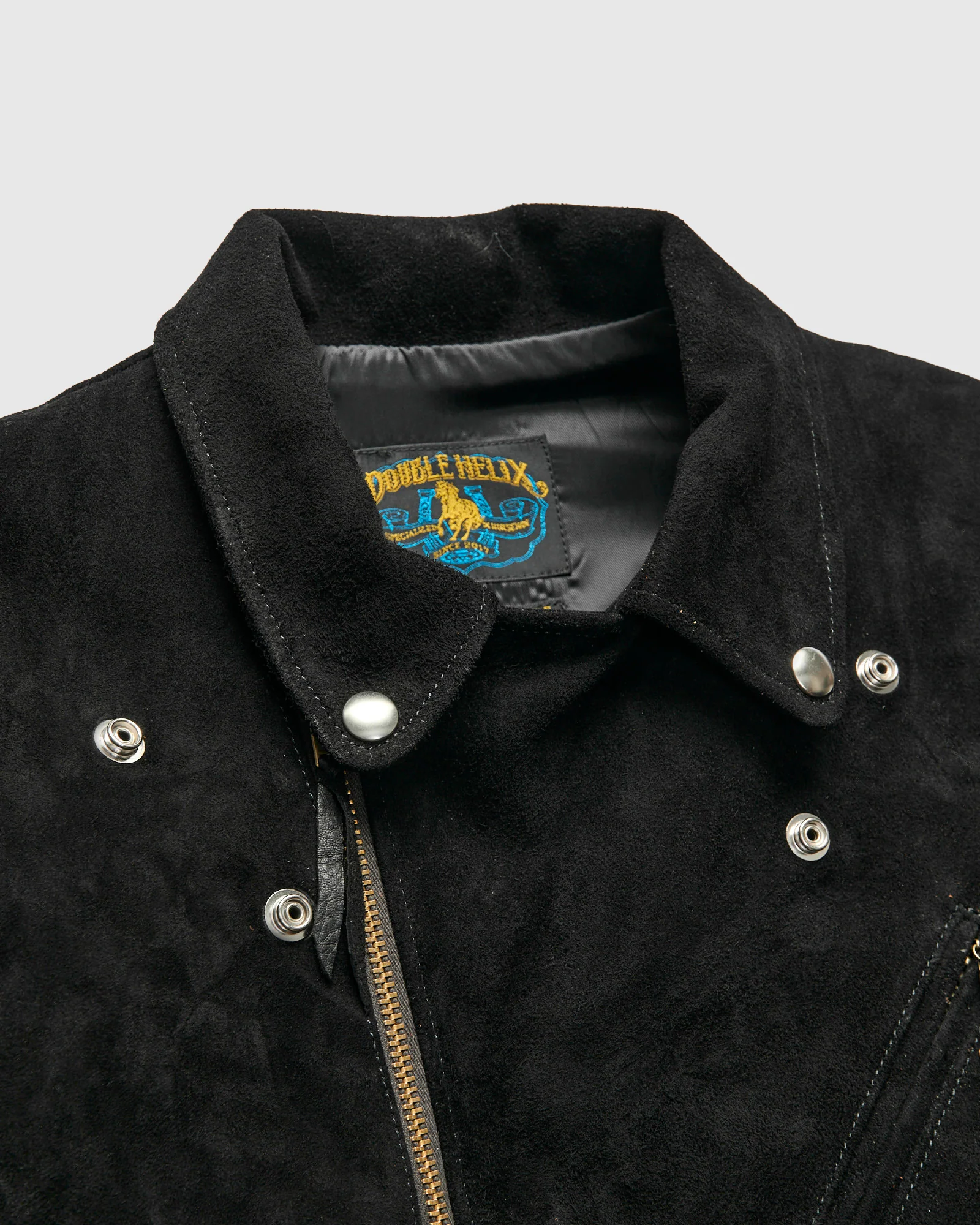 "Deviant" Horsehide Suede Jacket in Black - Image 7