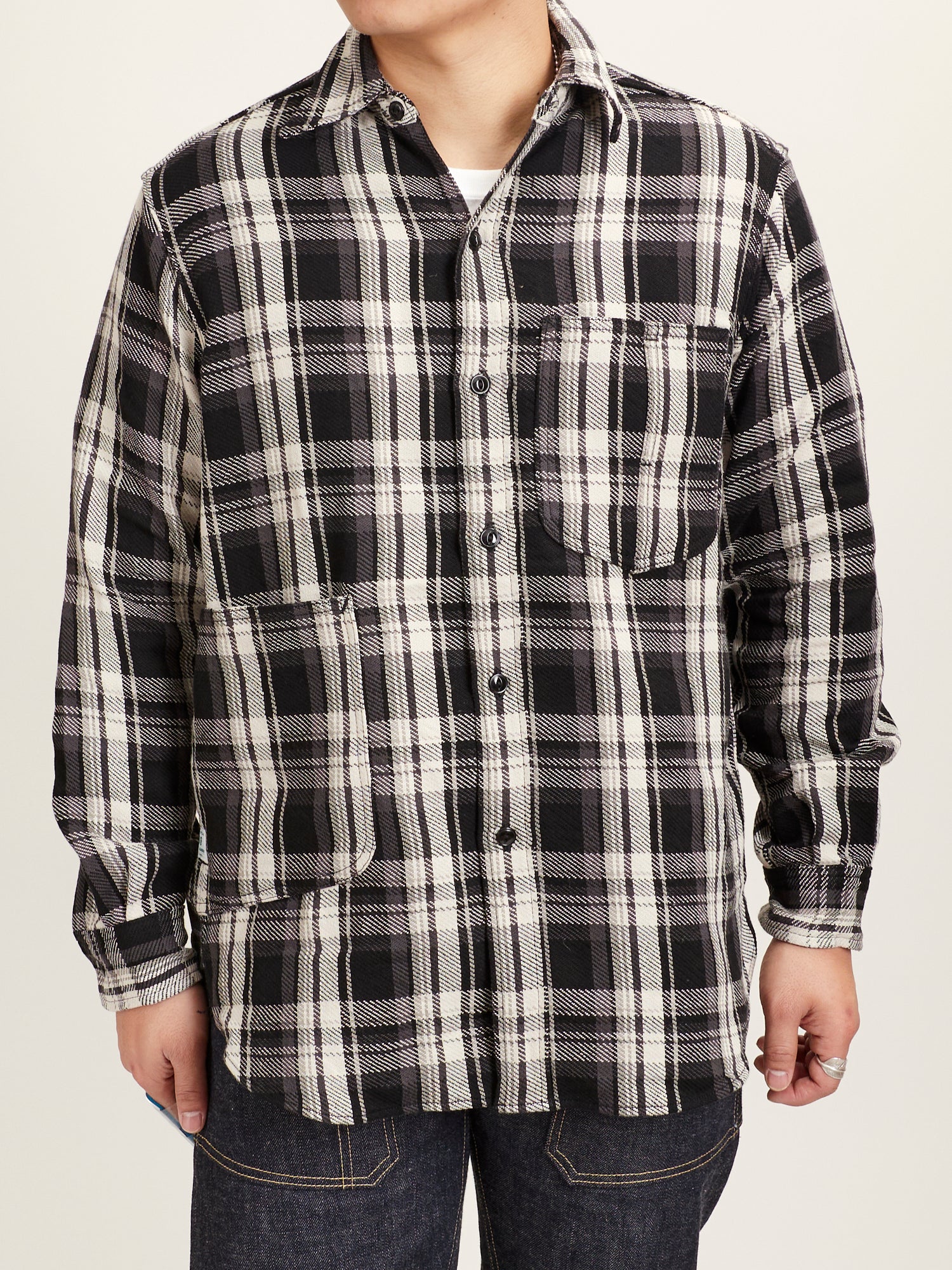 Diggin Shirt in Black Twill Check - Image 2