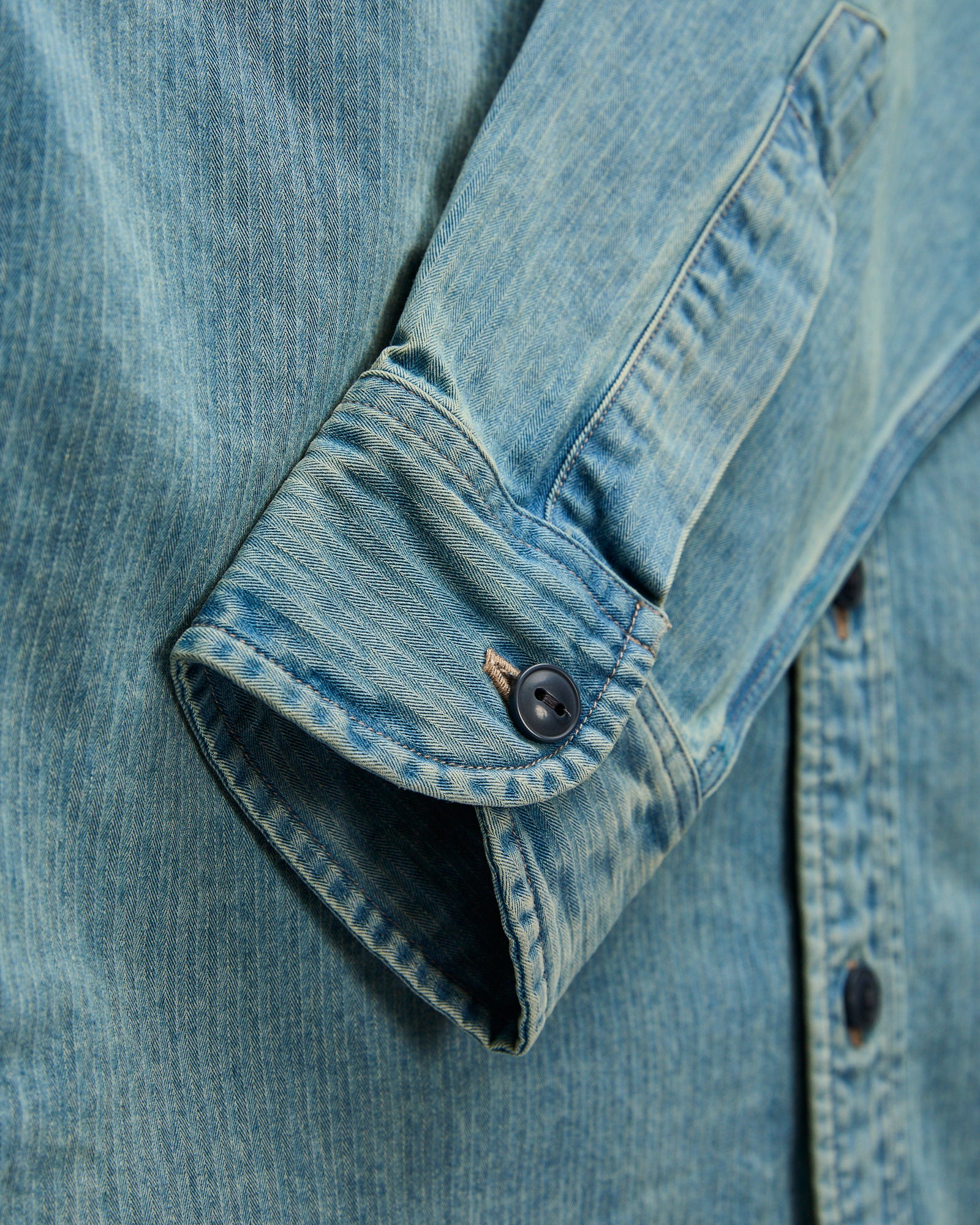 Dockman HBT Workshirt in Faded Indigo - Image 5