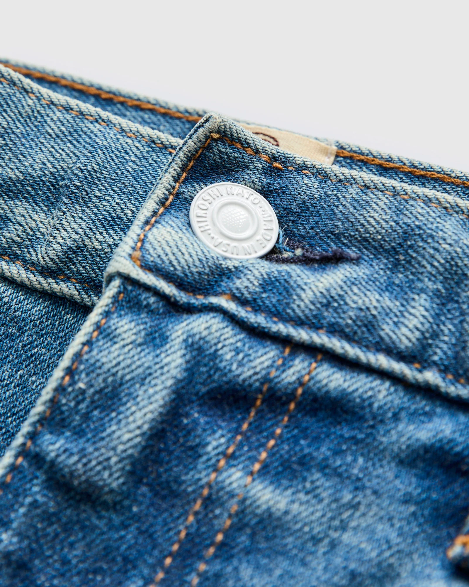 "Don" 14oz Washed Indigo Stretch Selvedge Denim - Hammer Straight - Image 5