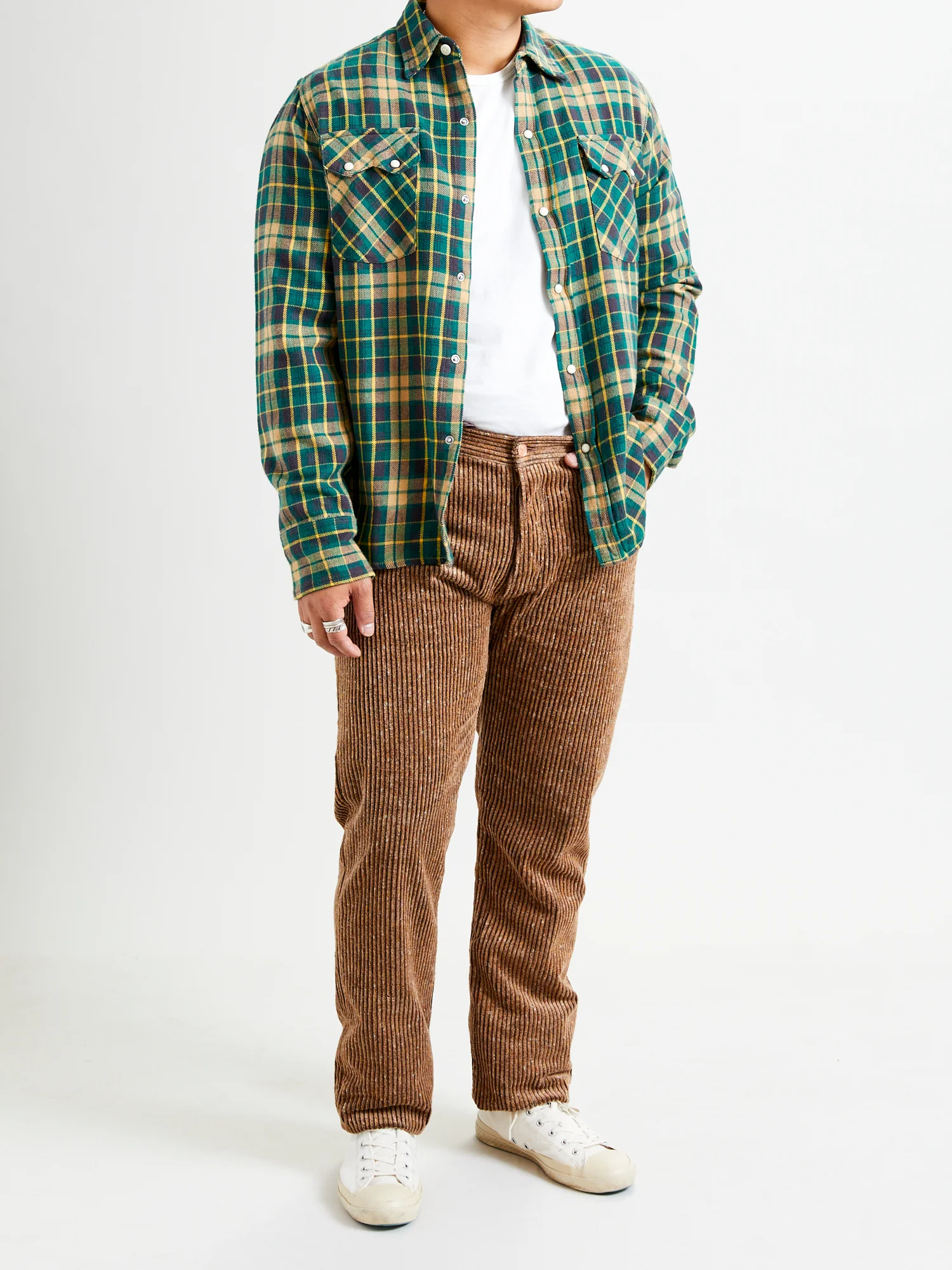 Donegal Corduroy Five Pocket Trousers in Rolling Sand - Image 11
