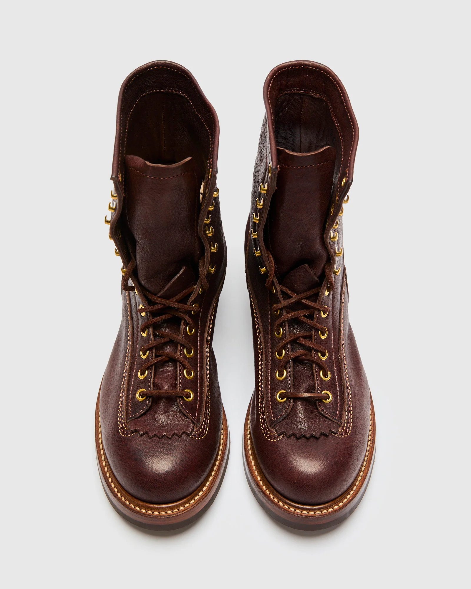8" Donkey Puncher Boot in Ezo Shika Deerskin Dark Brown - Image 6