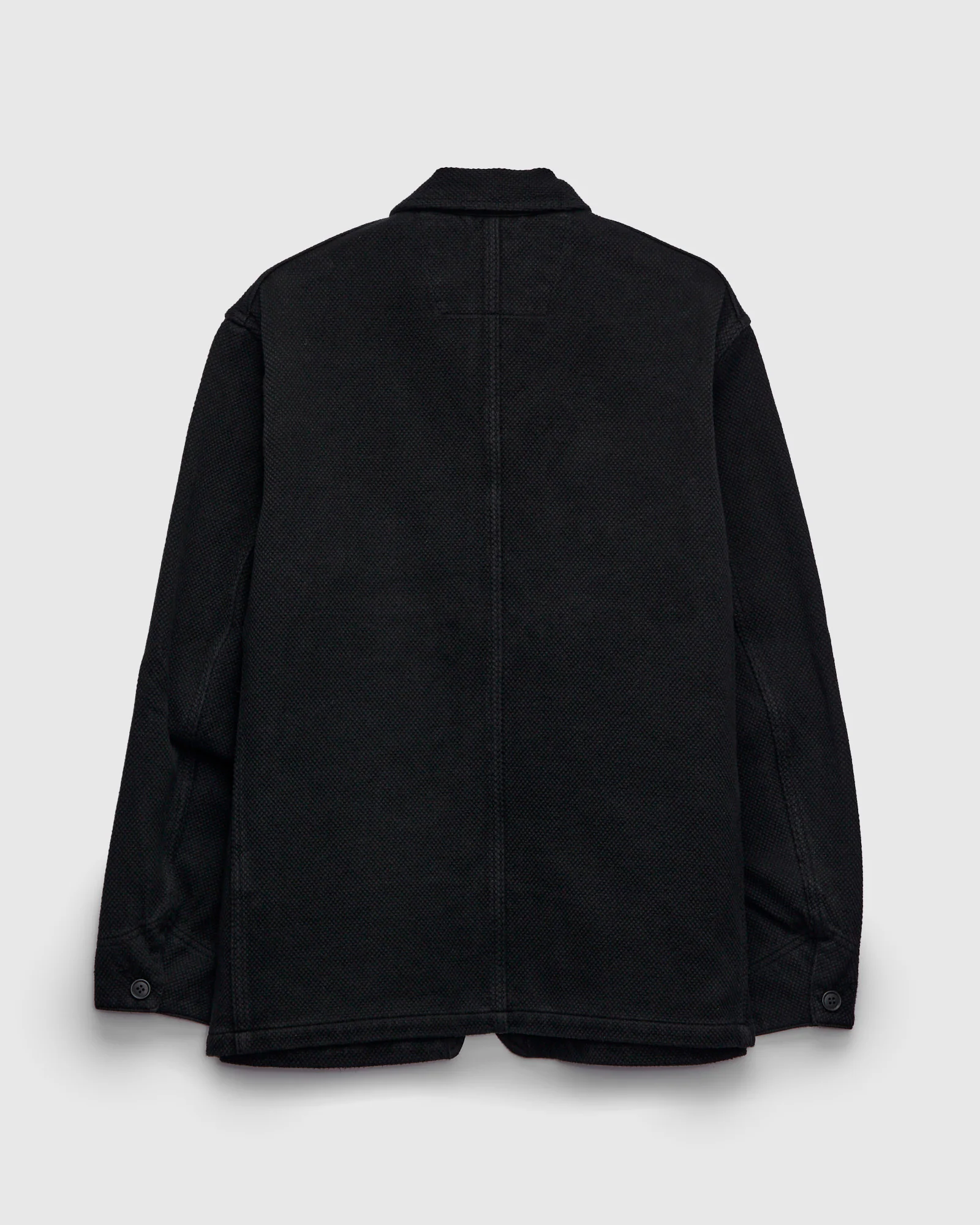 Double Cloth Sashiko Coverall Jacket in Black - Image 2