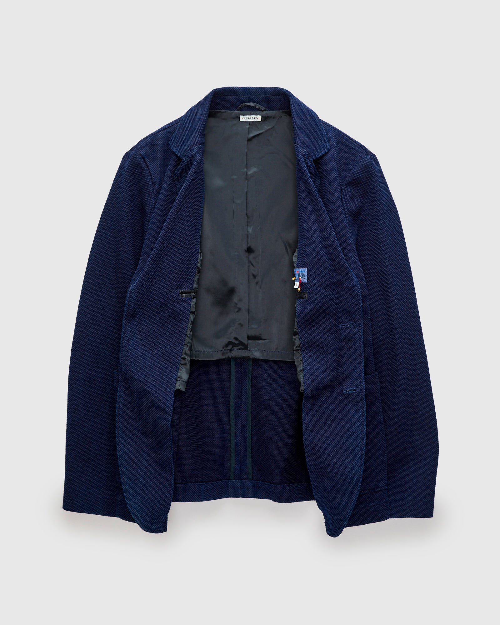 Double Cloth Sashiko Tailored Jacket in Pure Indigo - Image 3