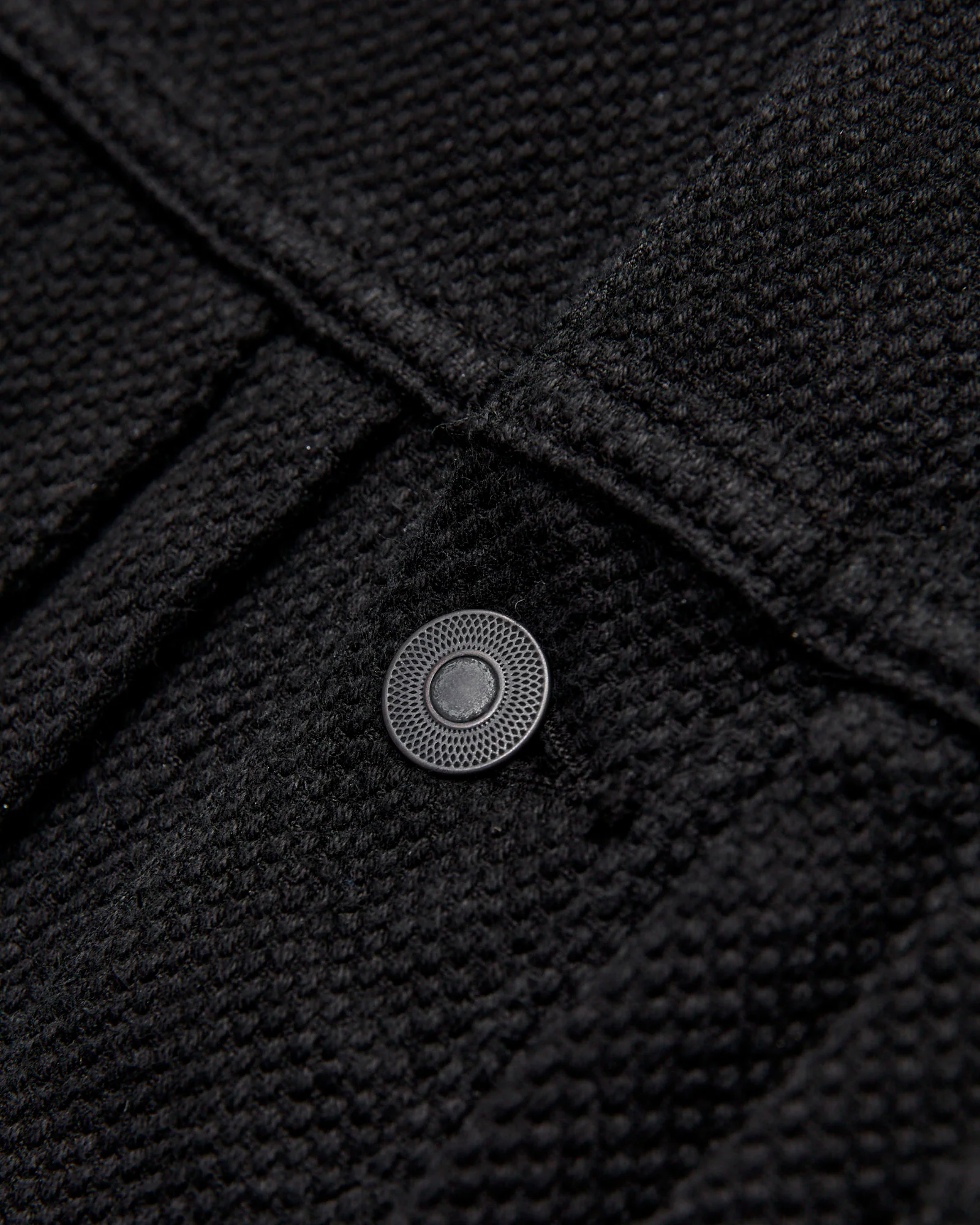 Double Cloth Sashiko Trucker Jacket in Black - Image 5