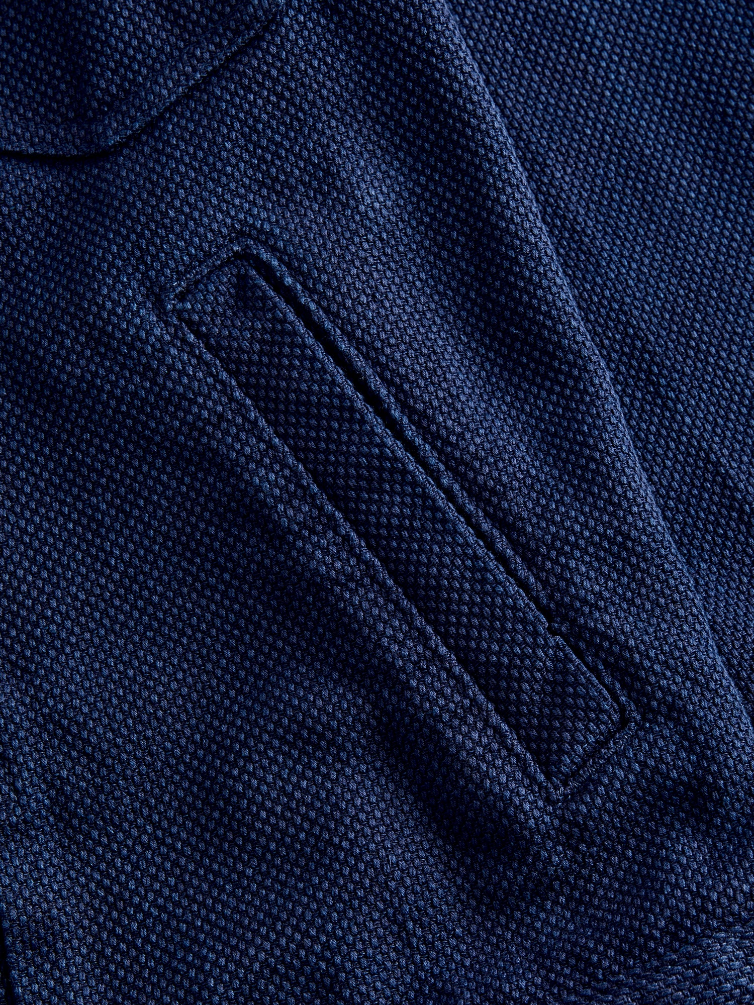 Double Cloth Sashiko Trucker Jacket in Hand Dyed Indigo - Image 8