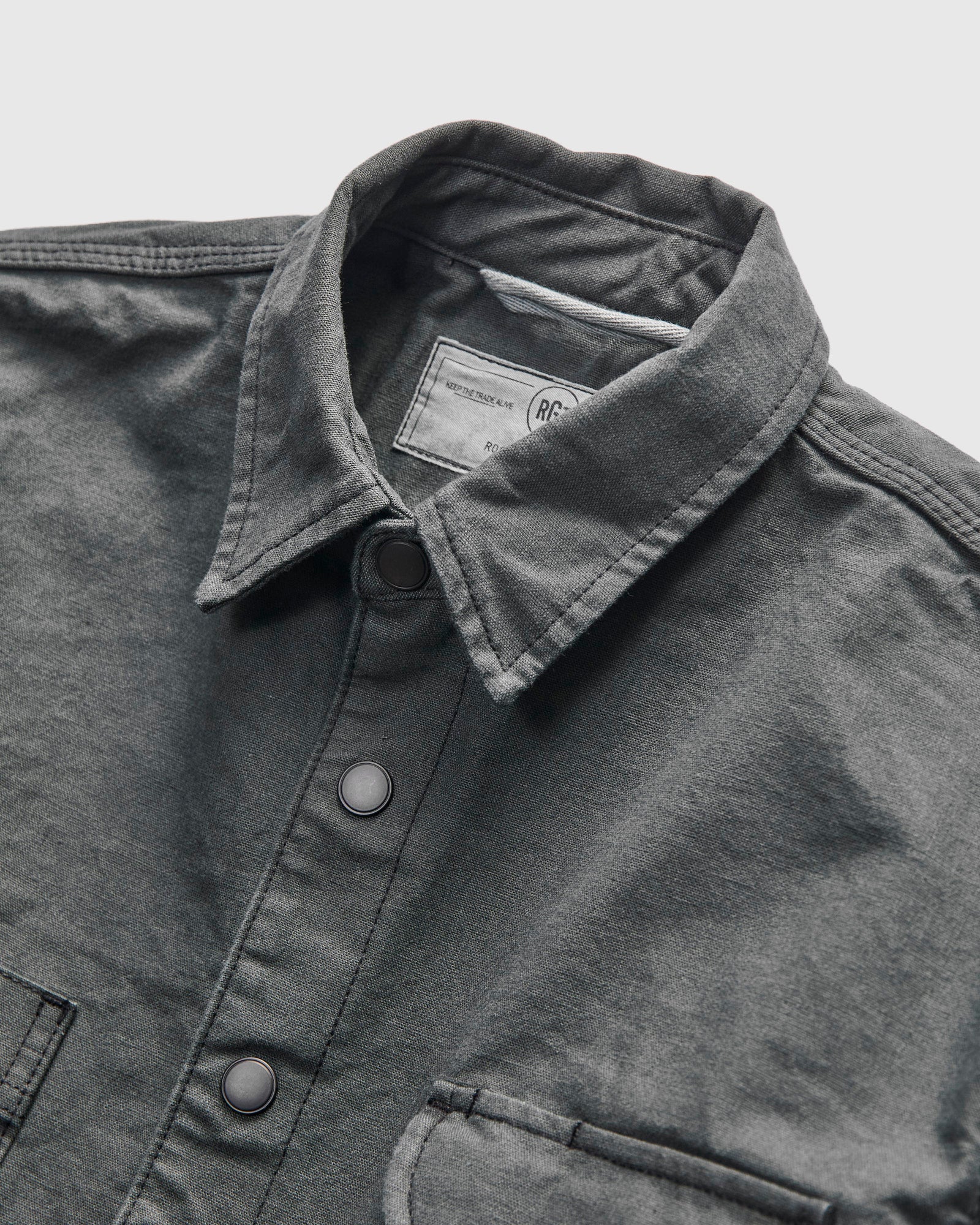 Dyed Canvas Work Shirt in Ash - Image 3