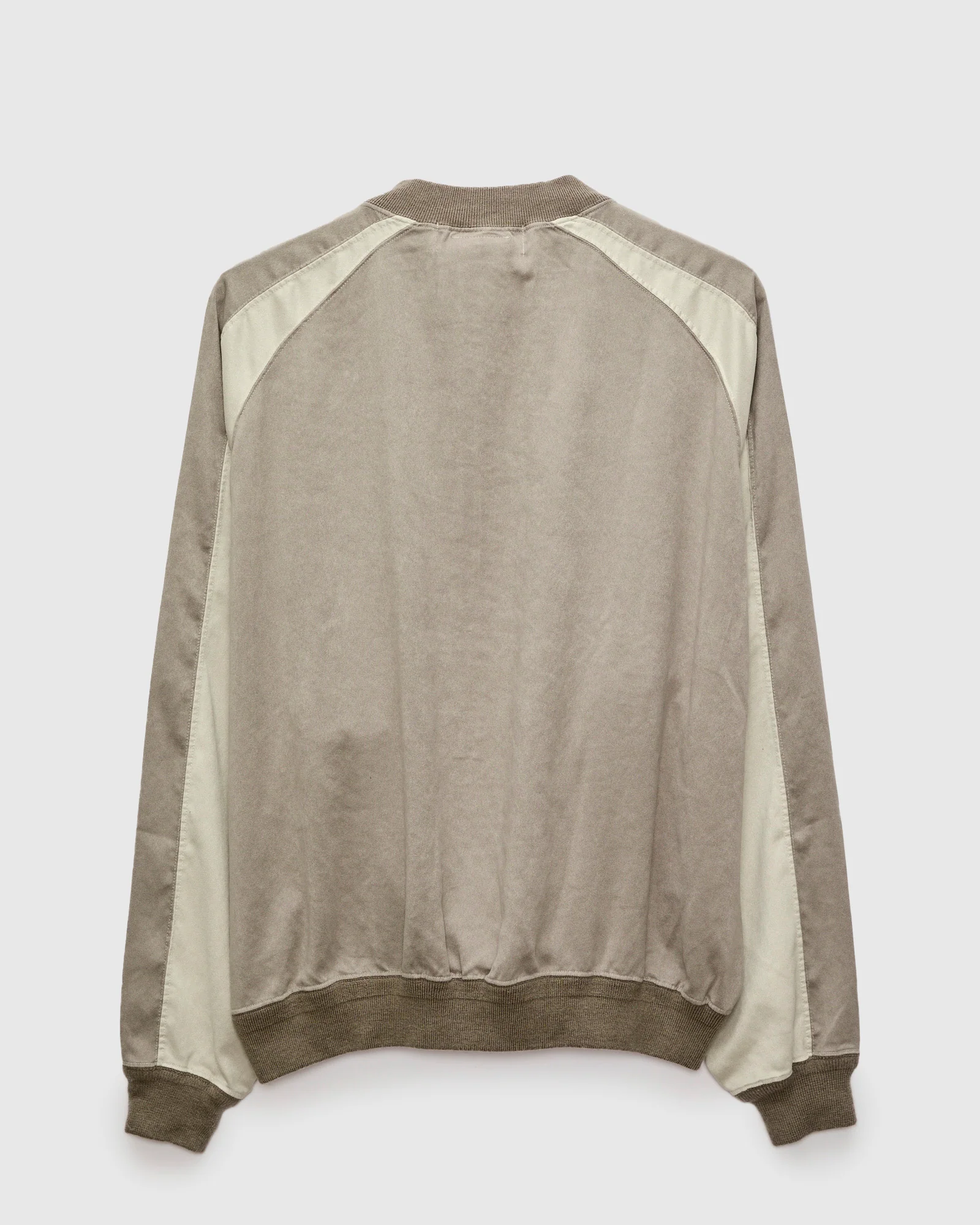 Eco Suede Raglan Zip Jacket in Greige - Image 3