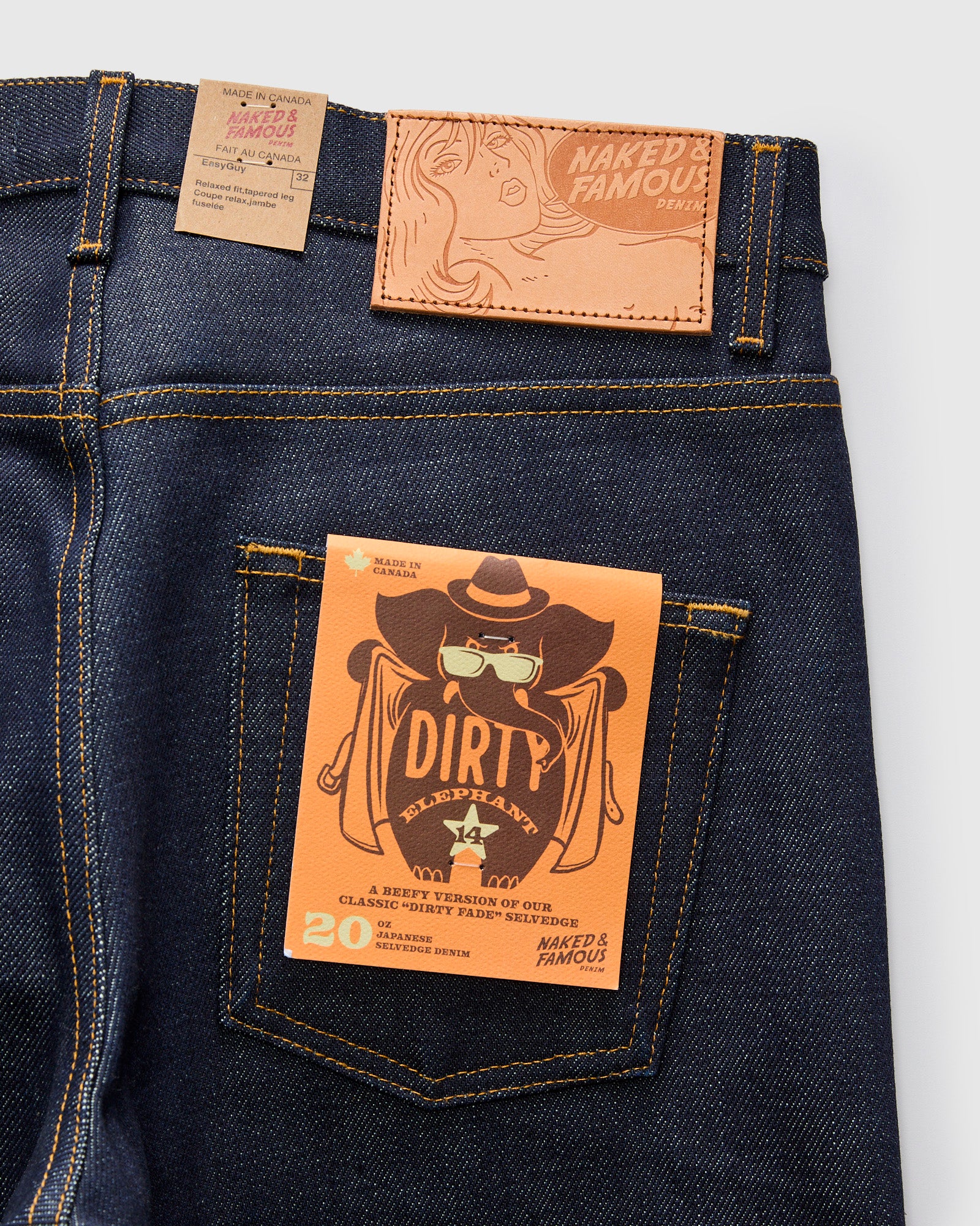 "Elephant 14 Dirty Elephant" 20oz Selvedge Denim - Easy Guy Fit - Image 4