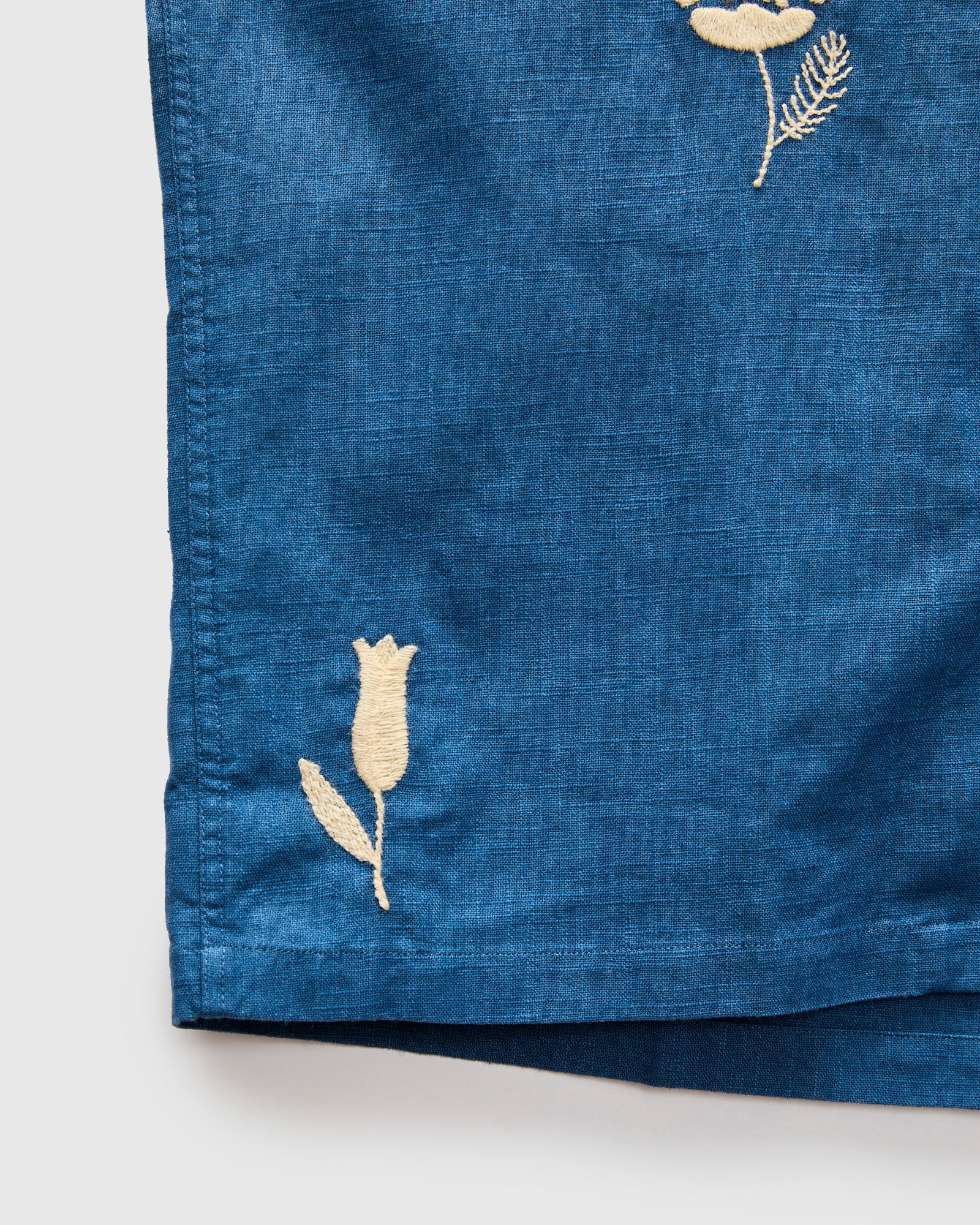 Embroidery Nature Ramie Shirt in Blue - Image 7