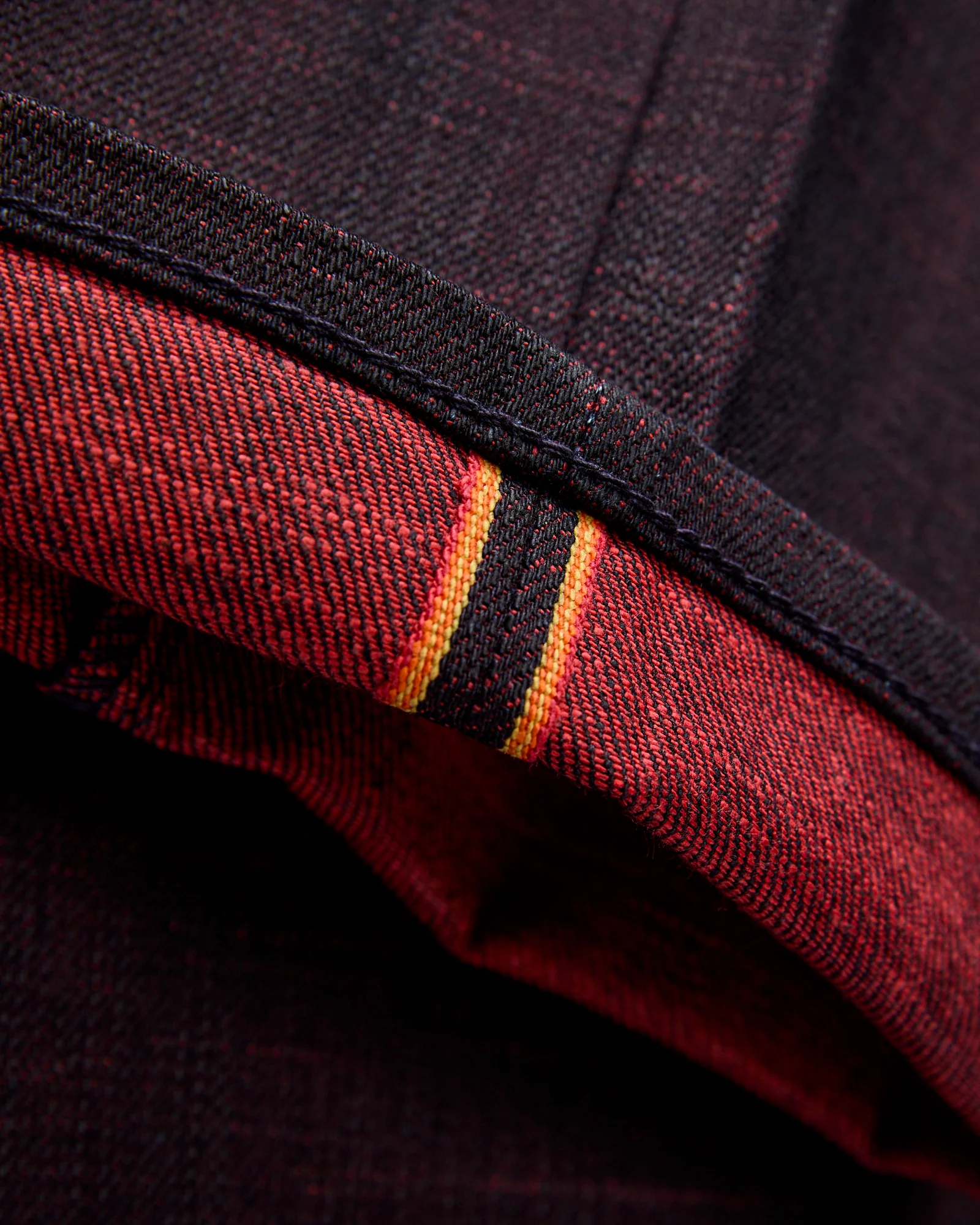 "Etched" 13oz Bordeaux Weft Stretch Selvedge Denim - Hammer Straight - Image 8