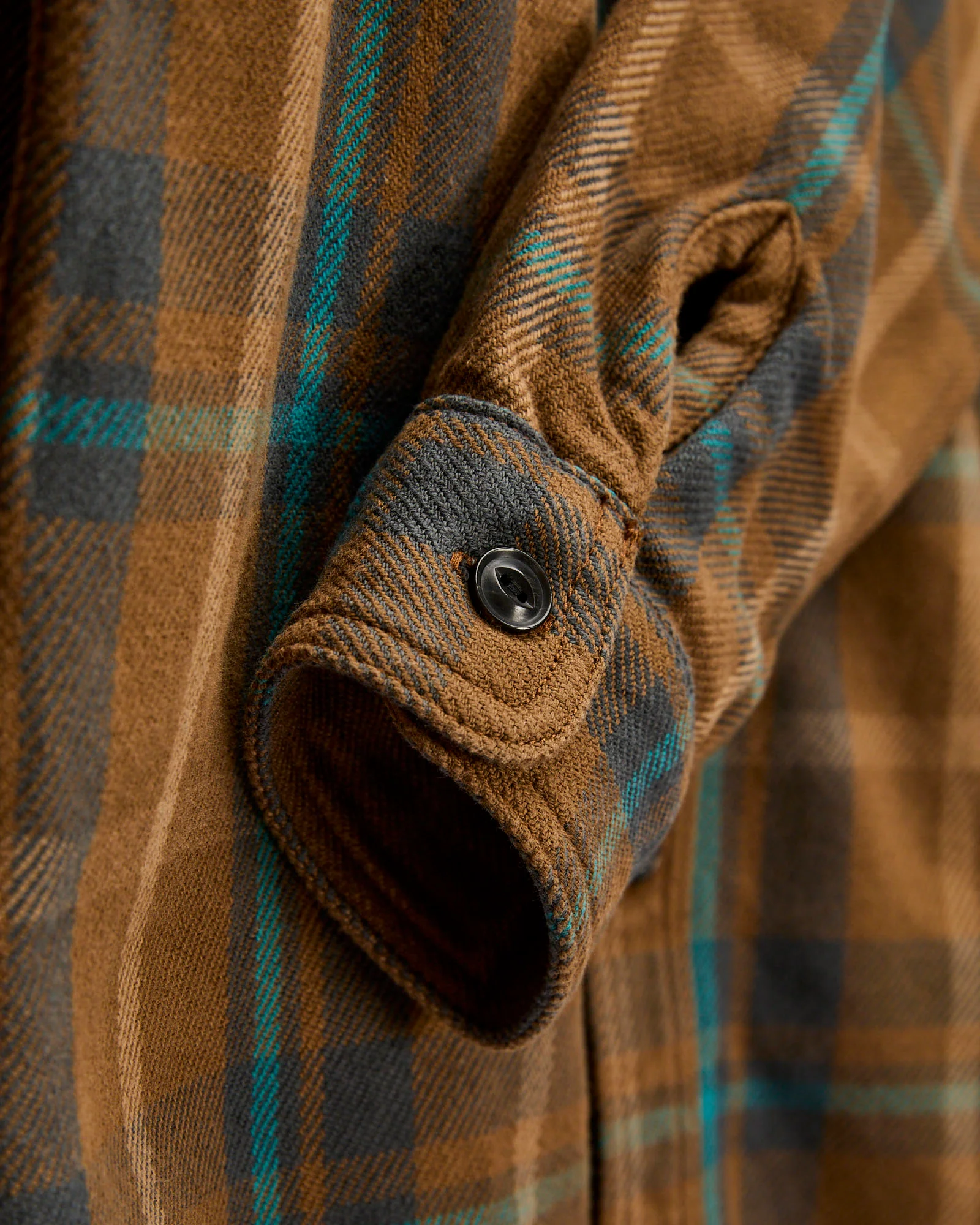 Extra Heavy Flannel Shirt in Beige Marine - Image 5