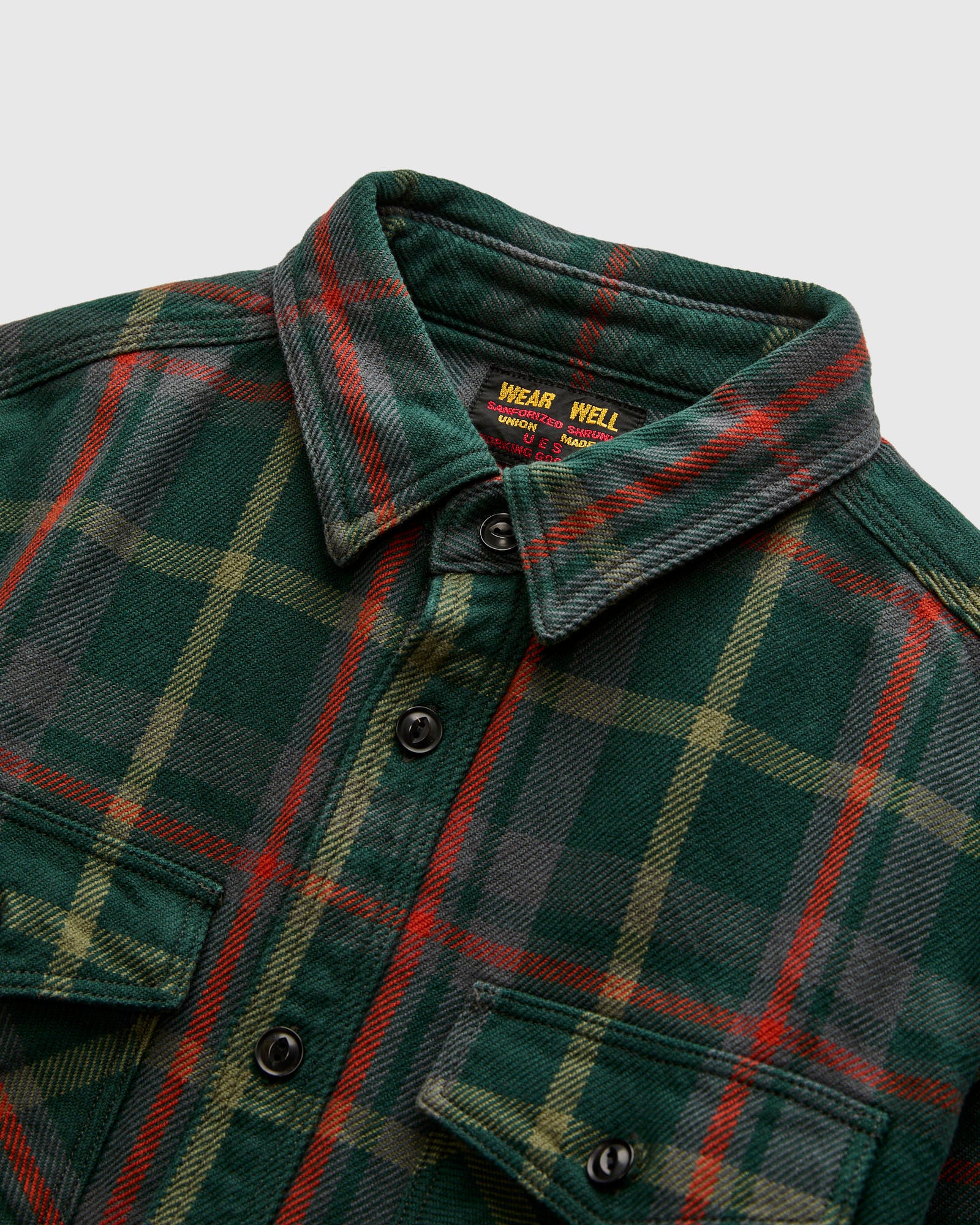 Extra Heavy Flannel Shirt in Pine Green - Image 3