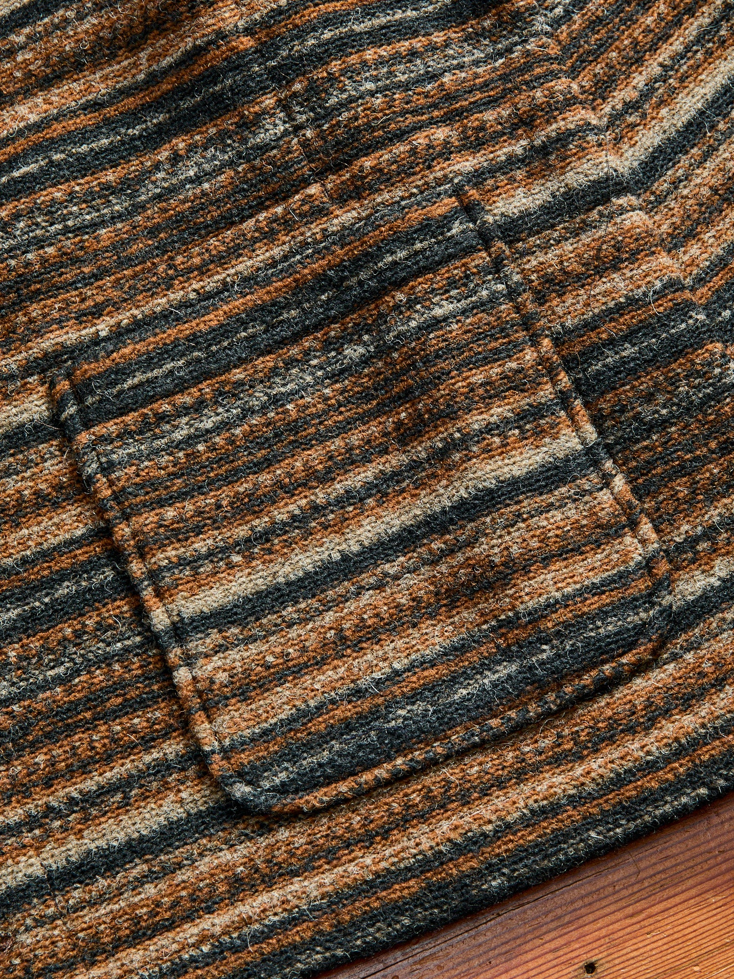 Fair Isle Knit Cardigan Sweater in Brown Stripe - Image 4