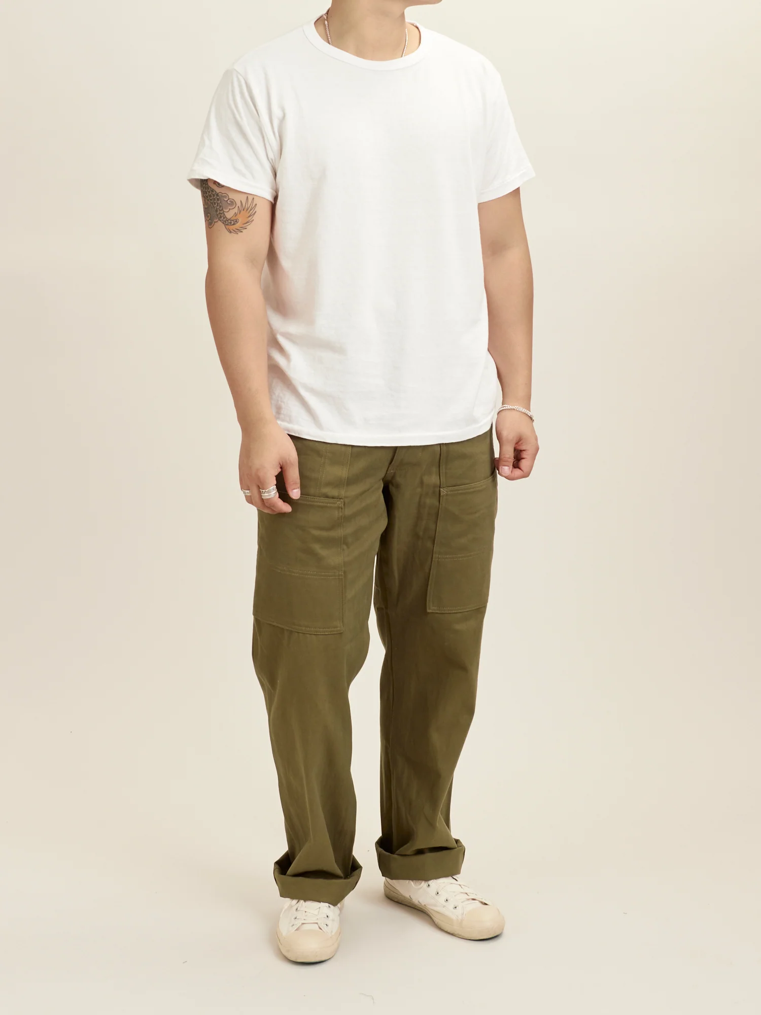 Fall Leaf Tough Pants in Olive Work Satin - Image 11