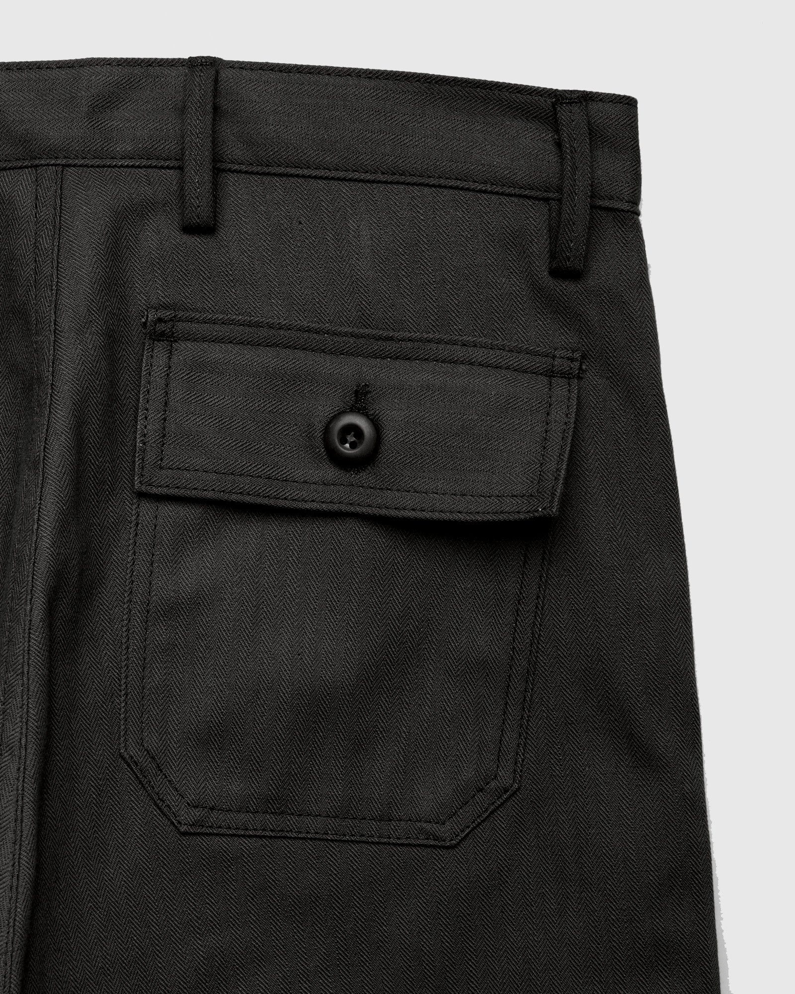 "Fatigue Pants" in 10oz Black Herringbone - Image 8