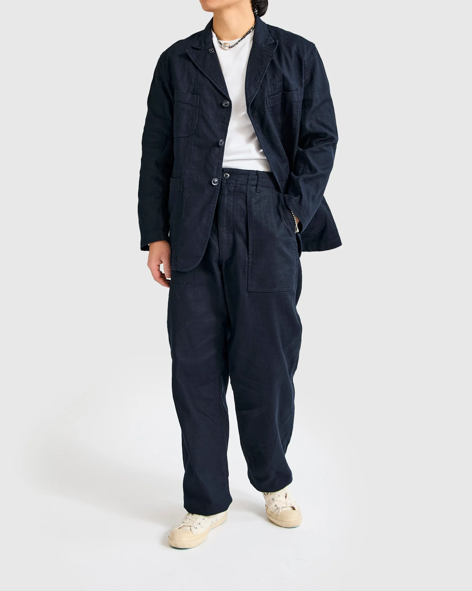 Fatigue Pants in Dark Navy Cotton Linen Java Cloth - Image 11