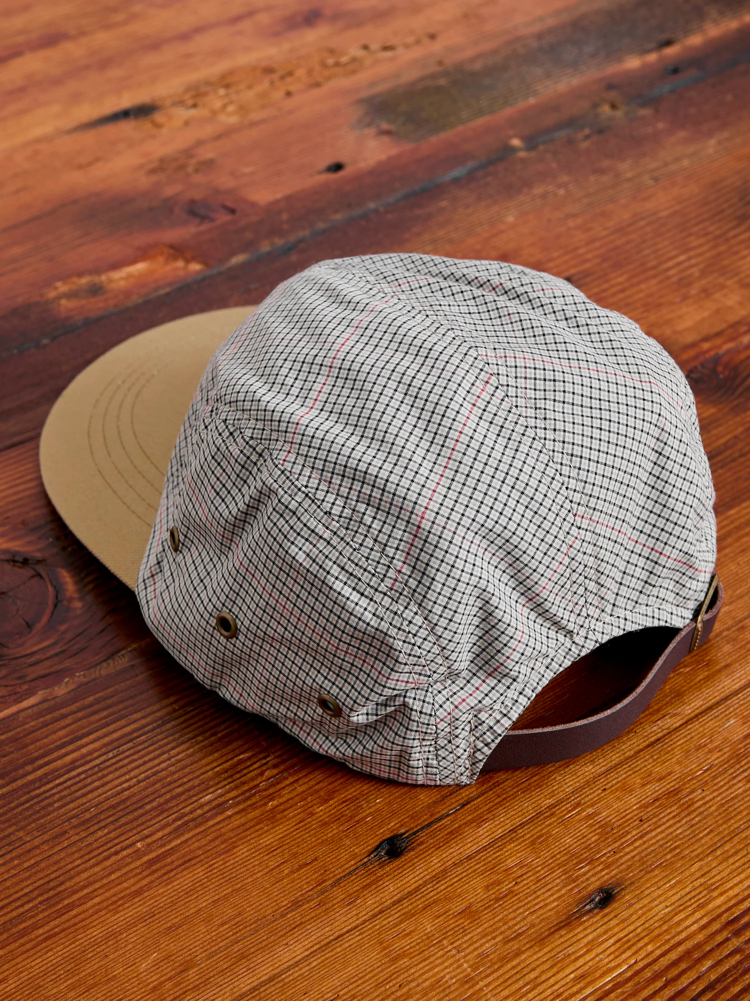 Fishing Cap in Beige Plaid - Image 2