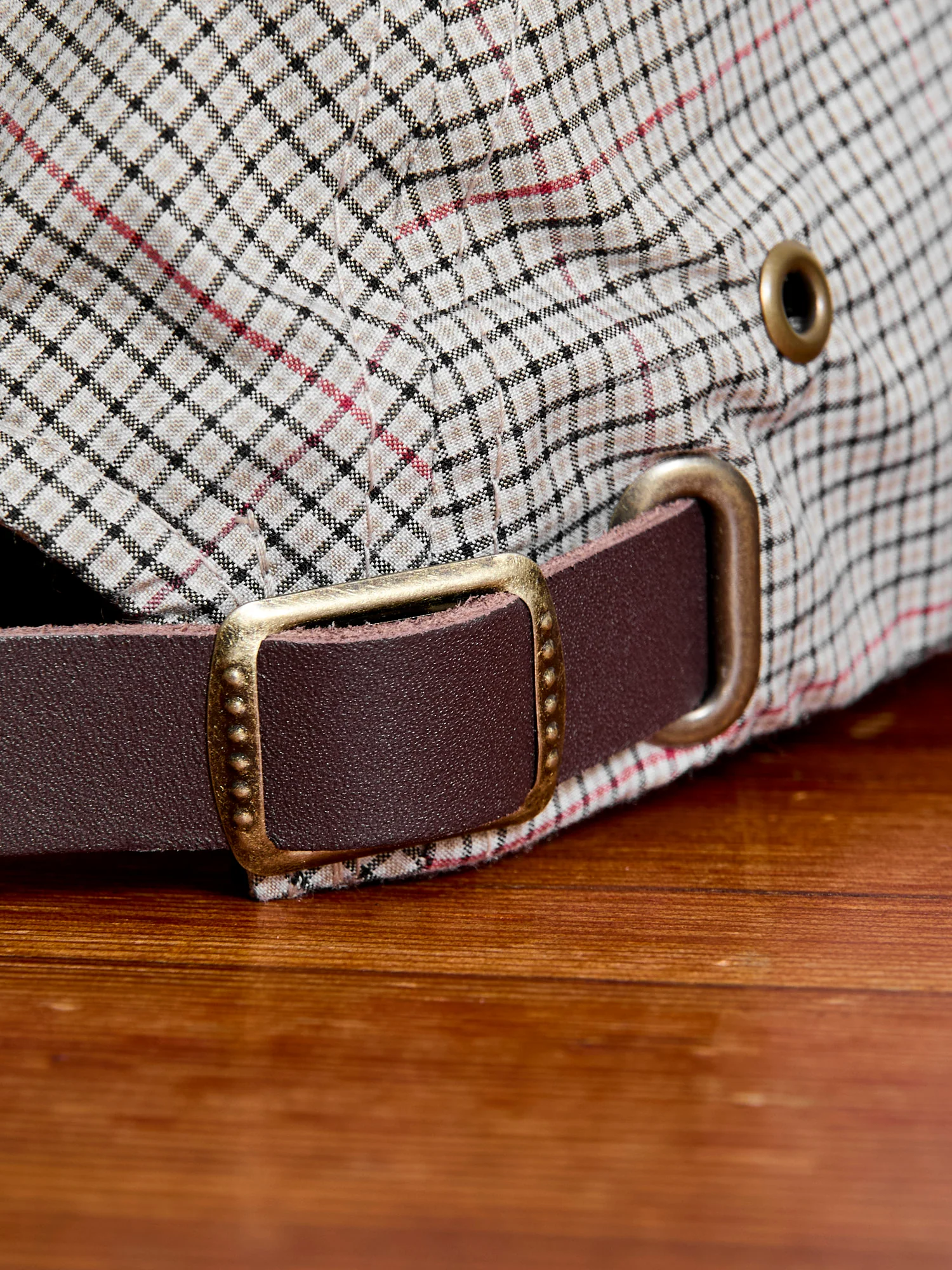Fishing Cap in Beige Plaid - Image 4