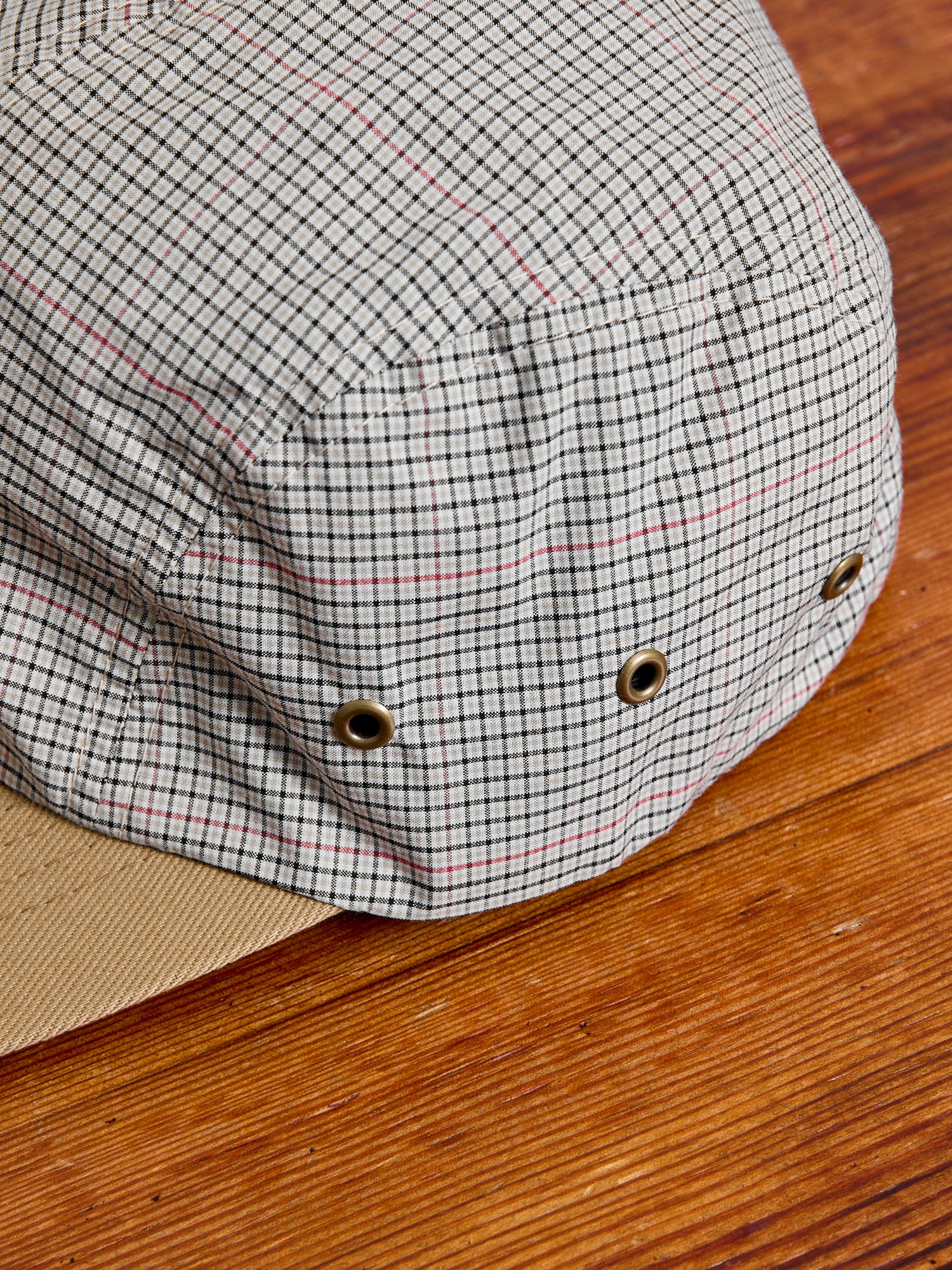 Fishing Cap in Beige Plaid - Image 5