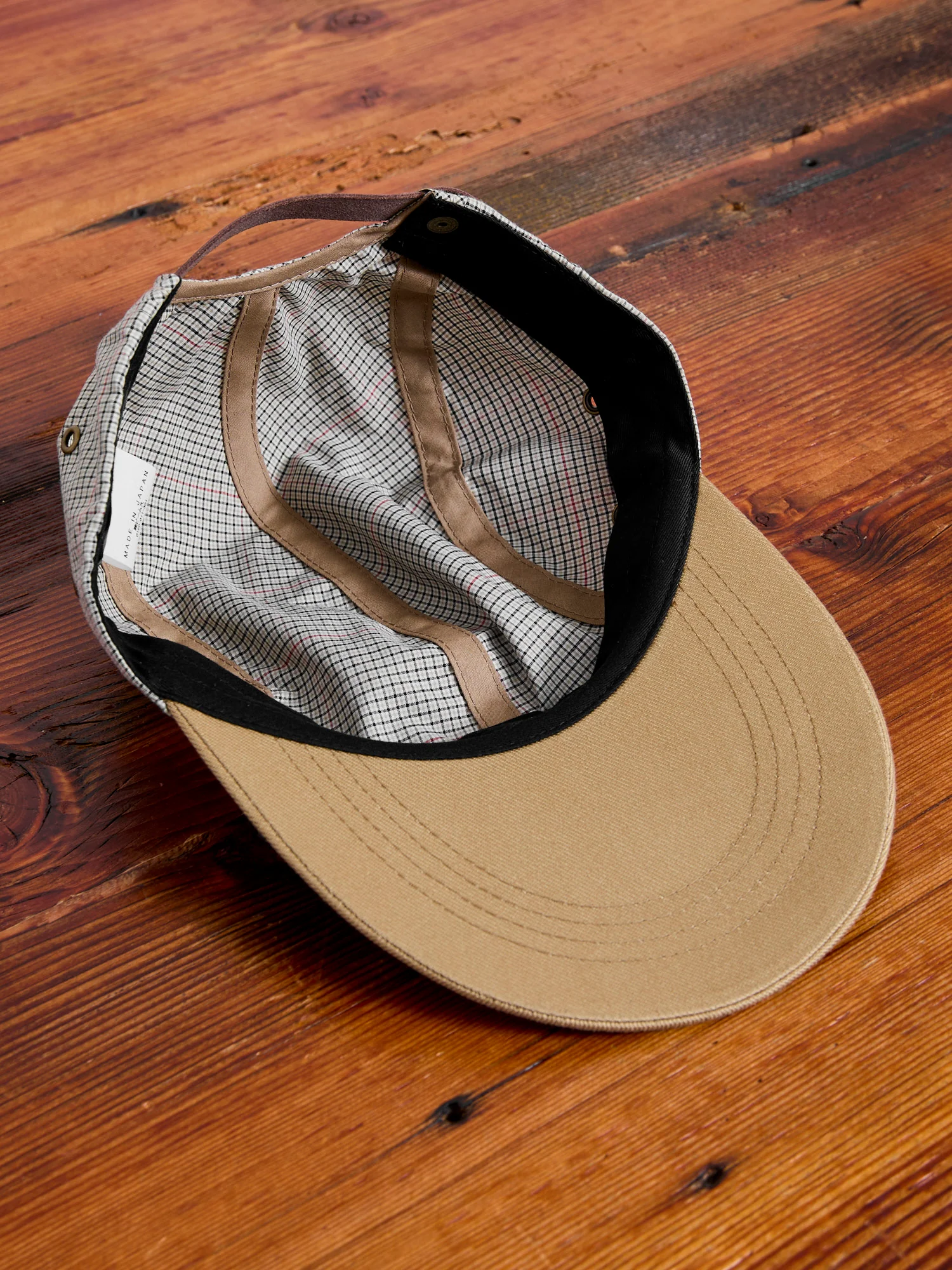 Fishing Cap in Beige Plaid - Image 7